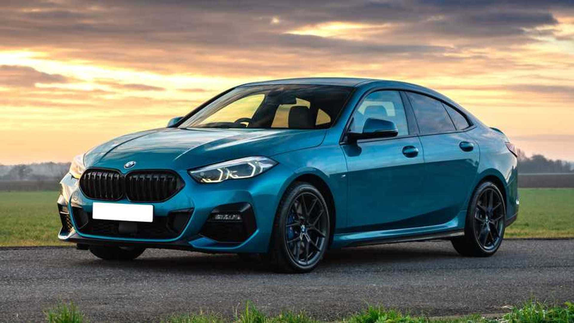 BMW 2 Series, teal, golden sunset sky, Full HD Desktop Wallpaper