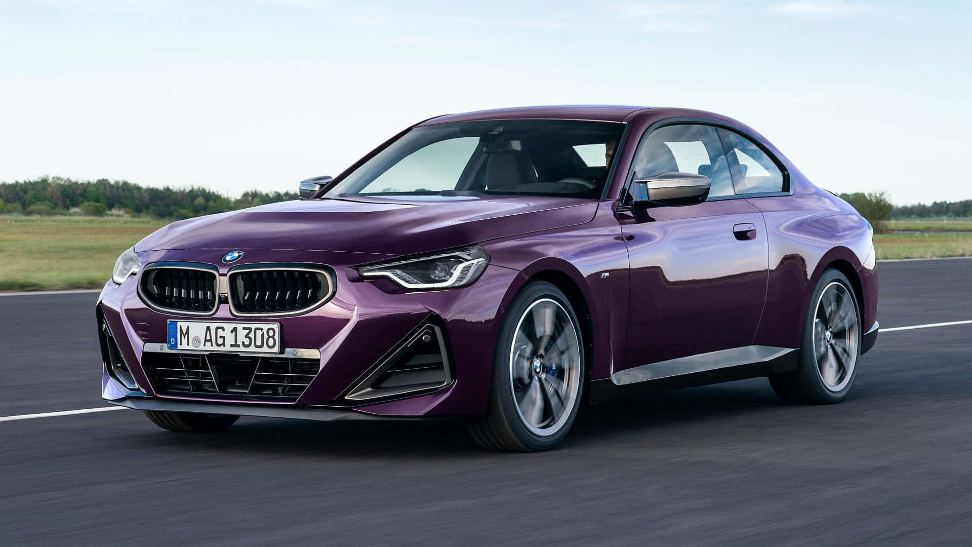 BMW 2 Series, purple, coupe, Full HD Desktop Wallpaper