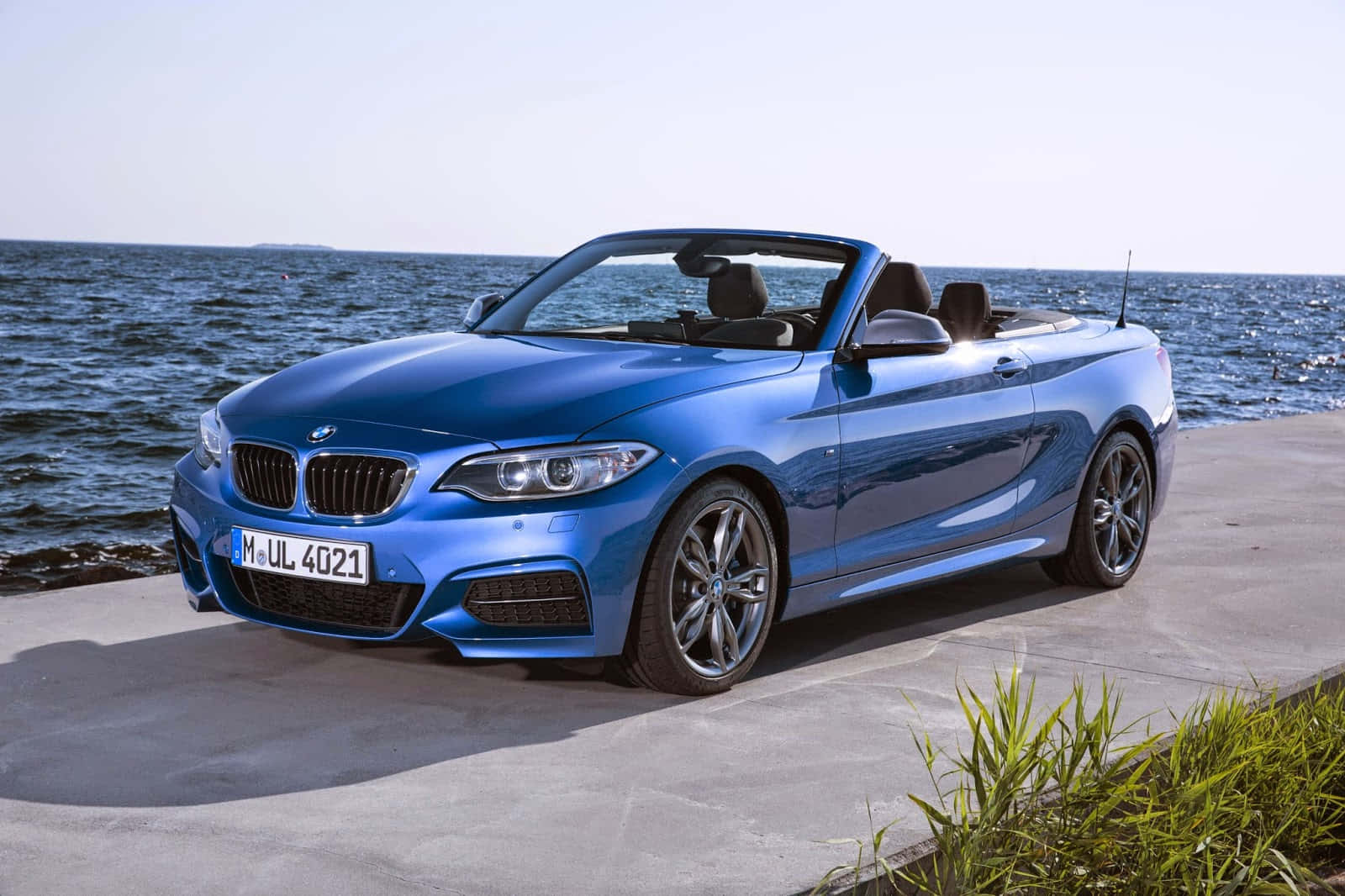 BMW 2 Series, blue, convertible, HD Desktop Wallpaper