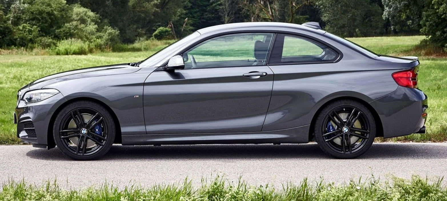 BMW 2 Series, matte gray, coupe, HD Desktop Wallpaper