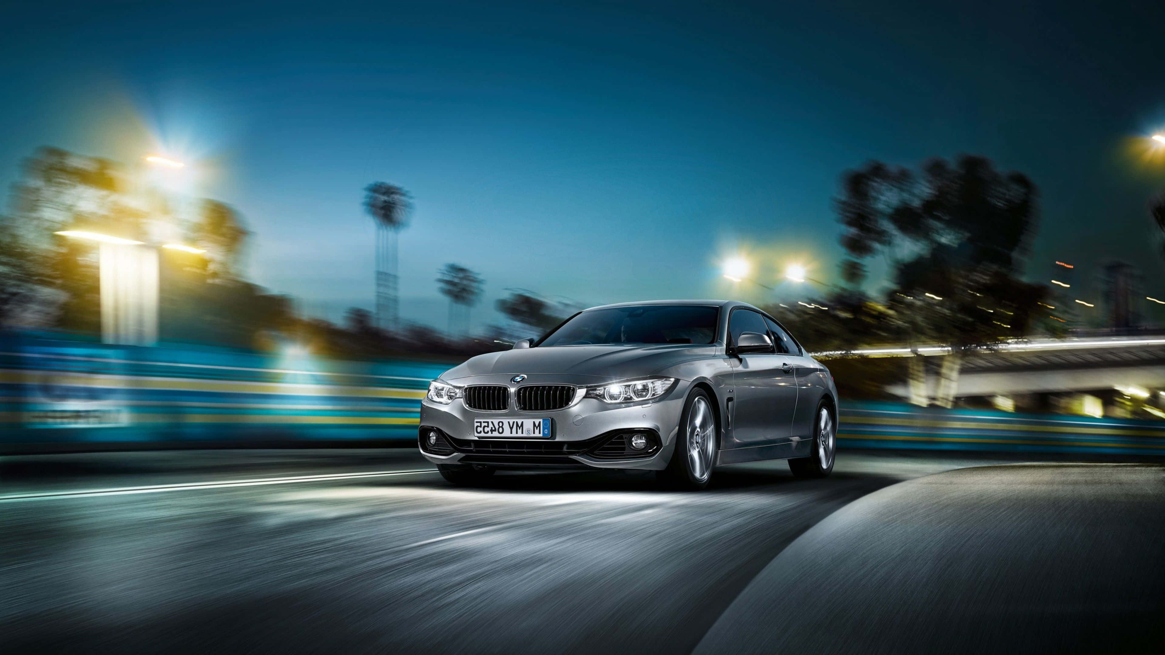 BMW 4 Series, silver, city road, 4K Desktop Wallpaper