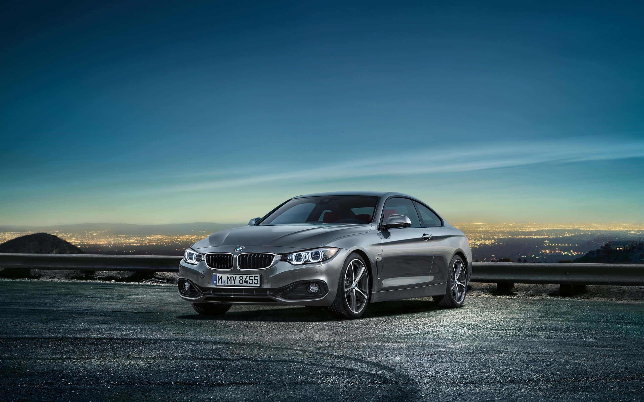 BMW 4 Series, silver, mountain road, 2K Desktop Wallpaper