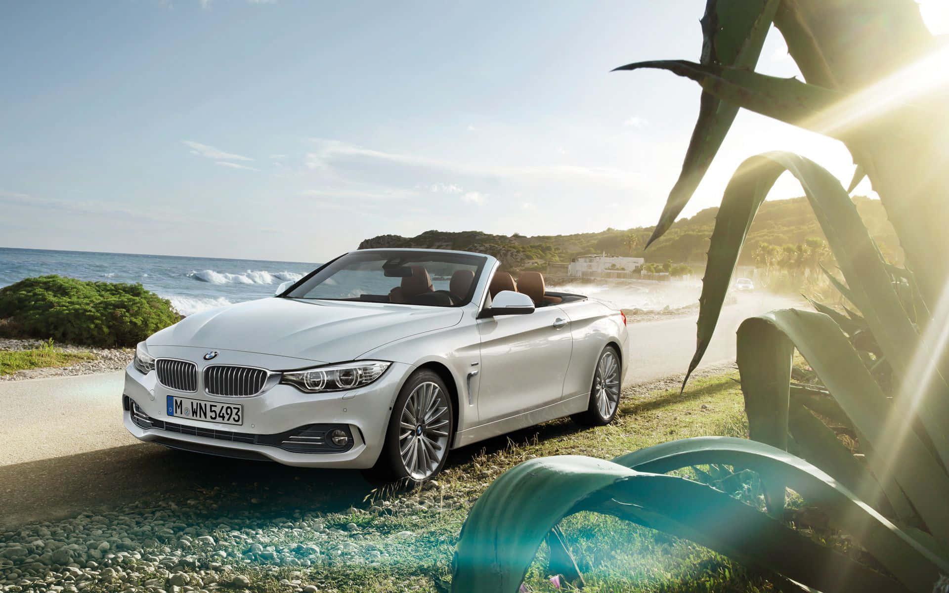 BMW 4 Series, white, convertible, Full HD Desktop Wallpaper