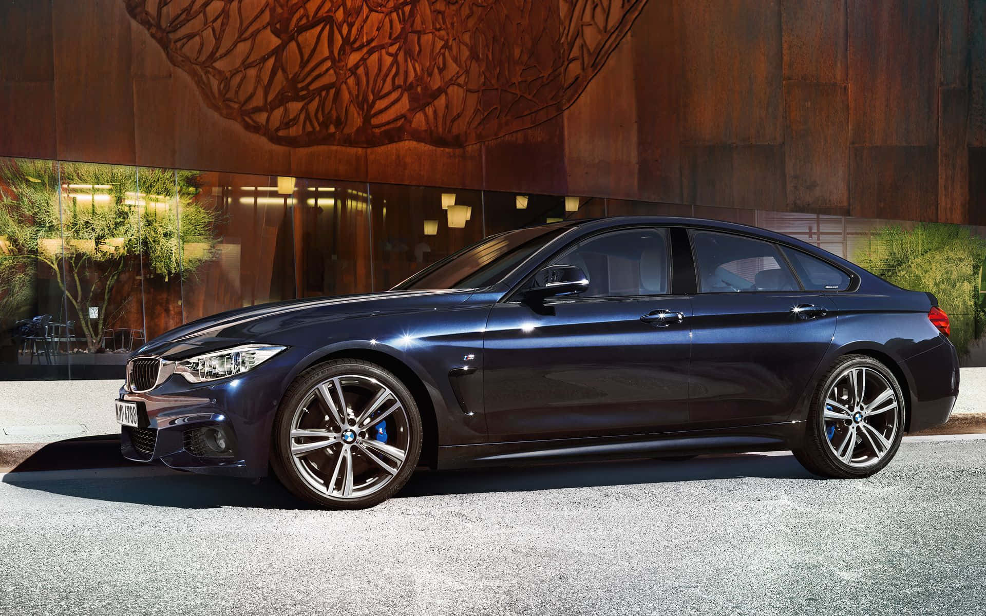BMW 4 Series, dark blue, gravel, Full HD Desktop Wallpaper