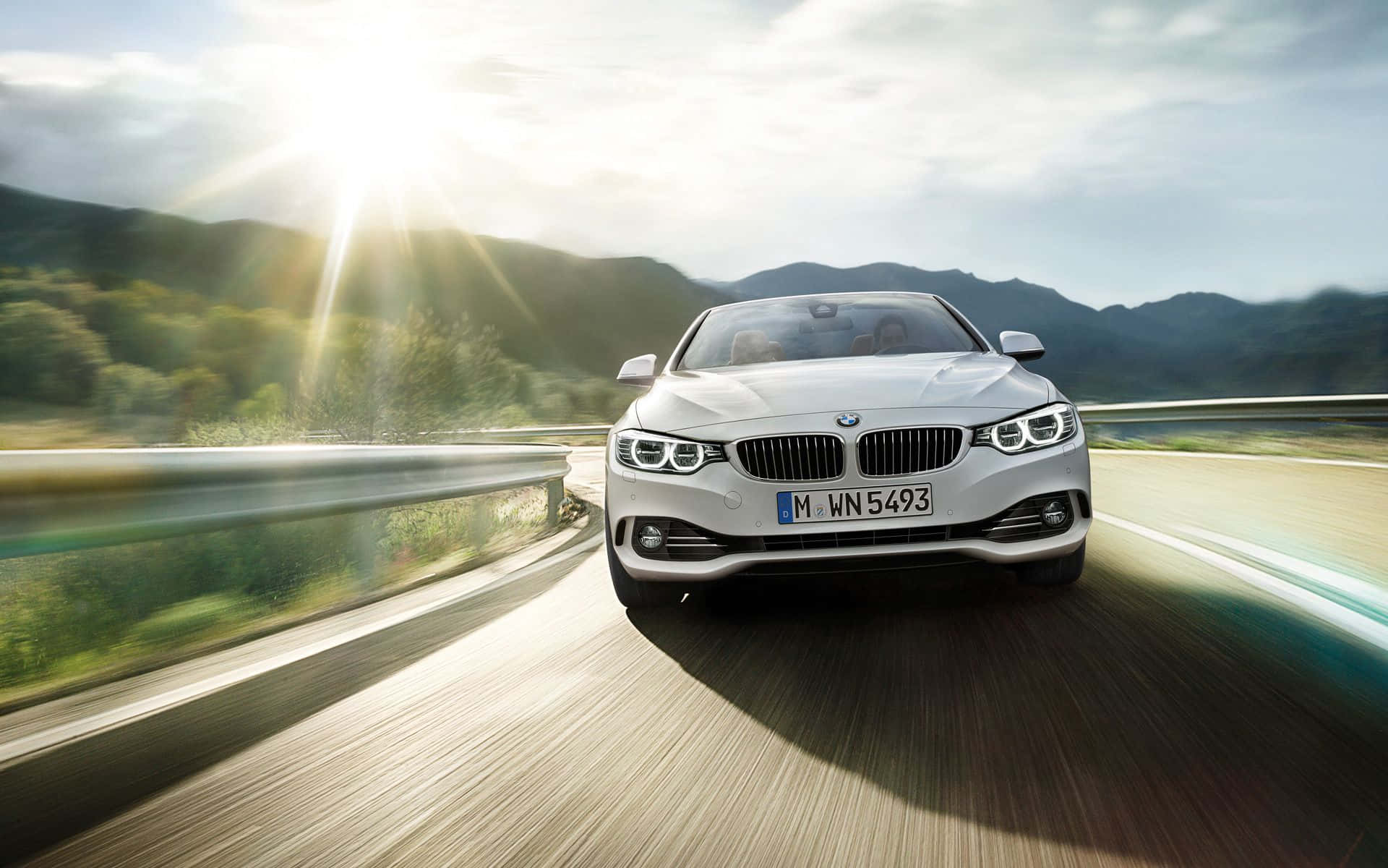 BMW 4 Series, white, convertible, Full HD Desktop Wallpaper
