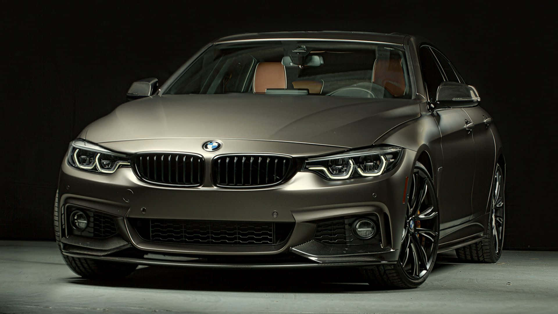 BMW 4 Series, matte gray, black rims, Full HD Desktop Wallpaper