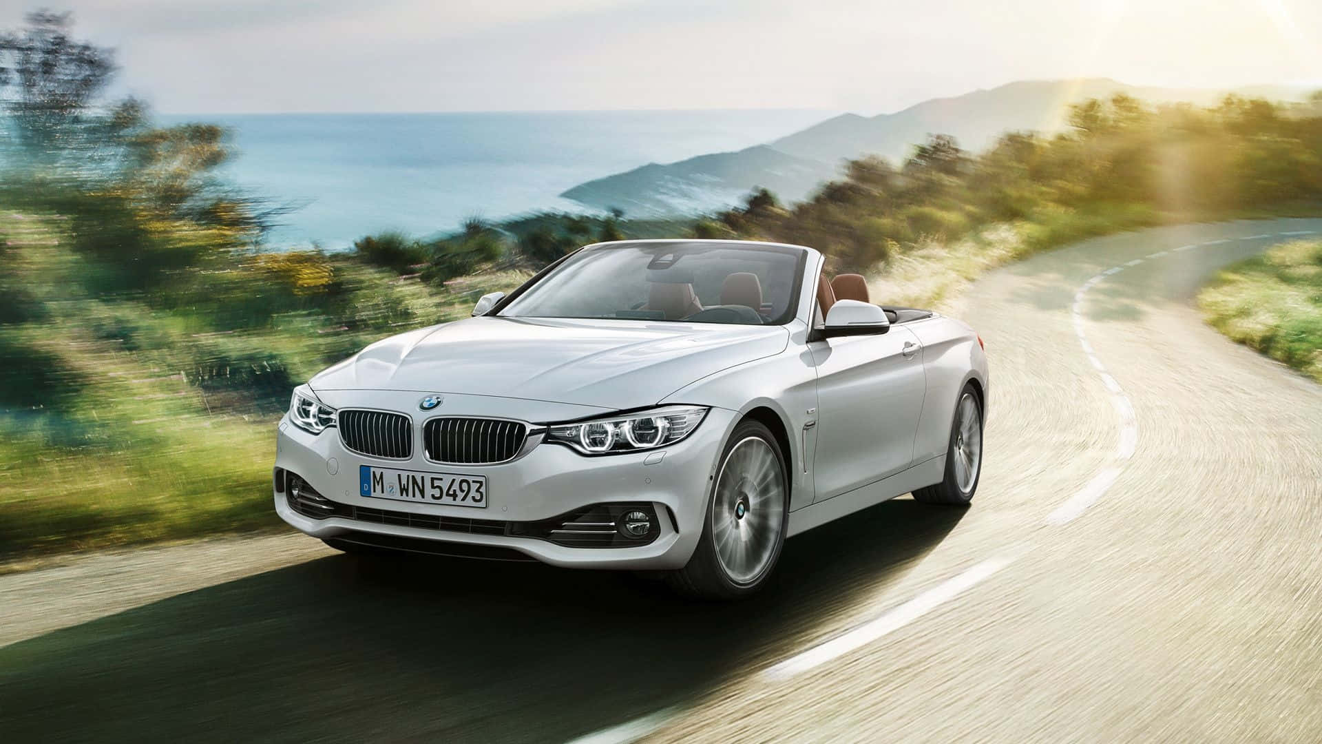 BMW 4 Series, silver, convertible, Full HD Desktop Wallpaper