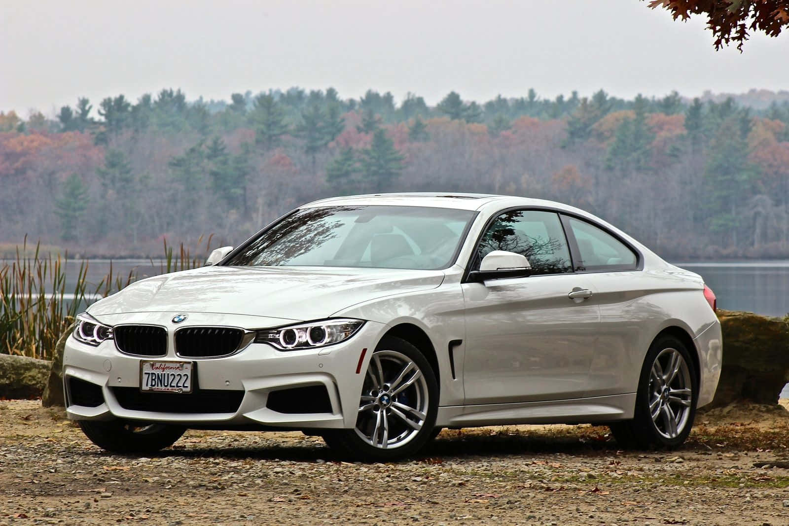 BMW 4 Series, white, gravel, HD Desktop Wallpaper