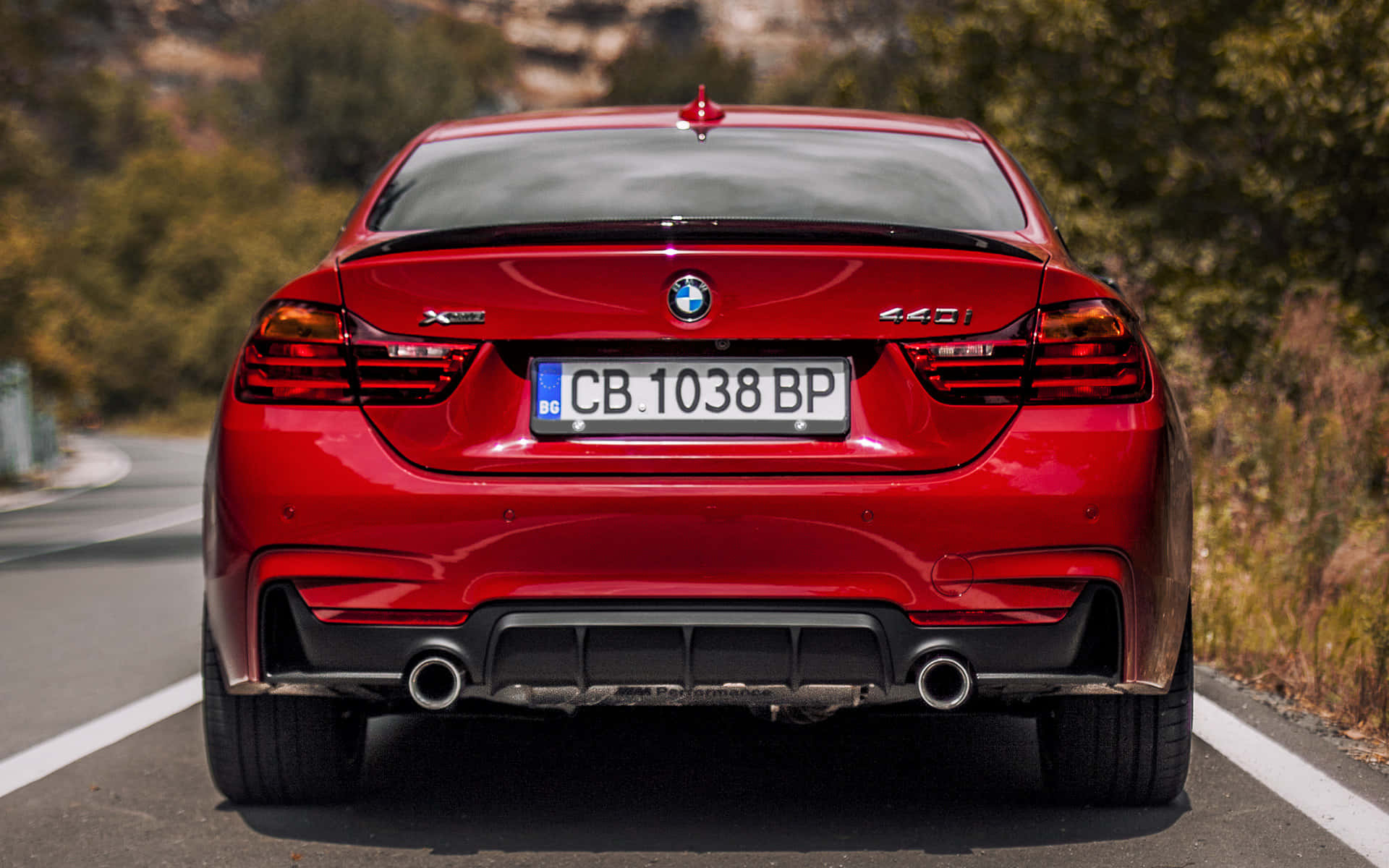 BMW 440i, glossy red, sports car, Full HD Desktop Wallpaper