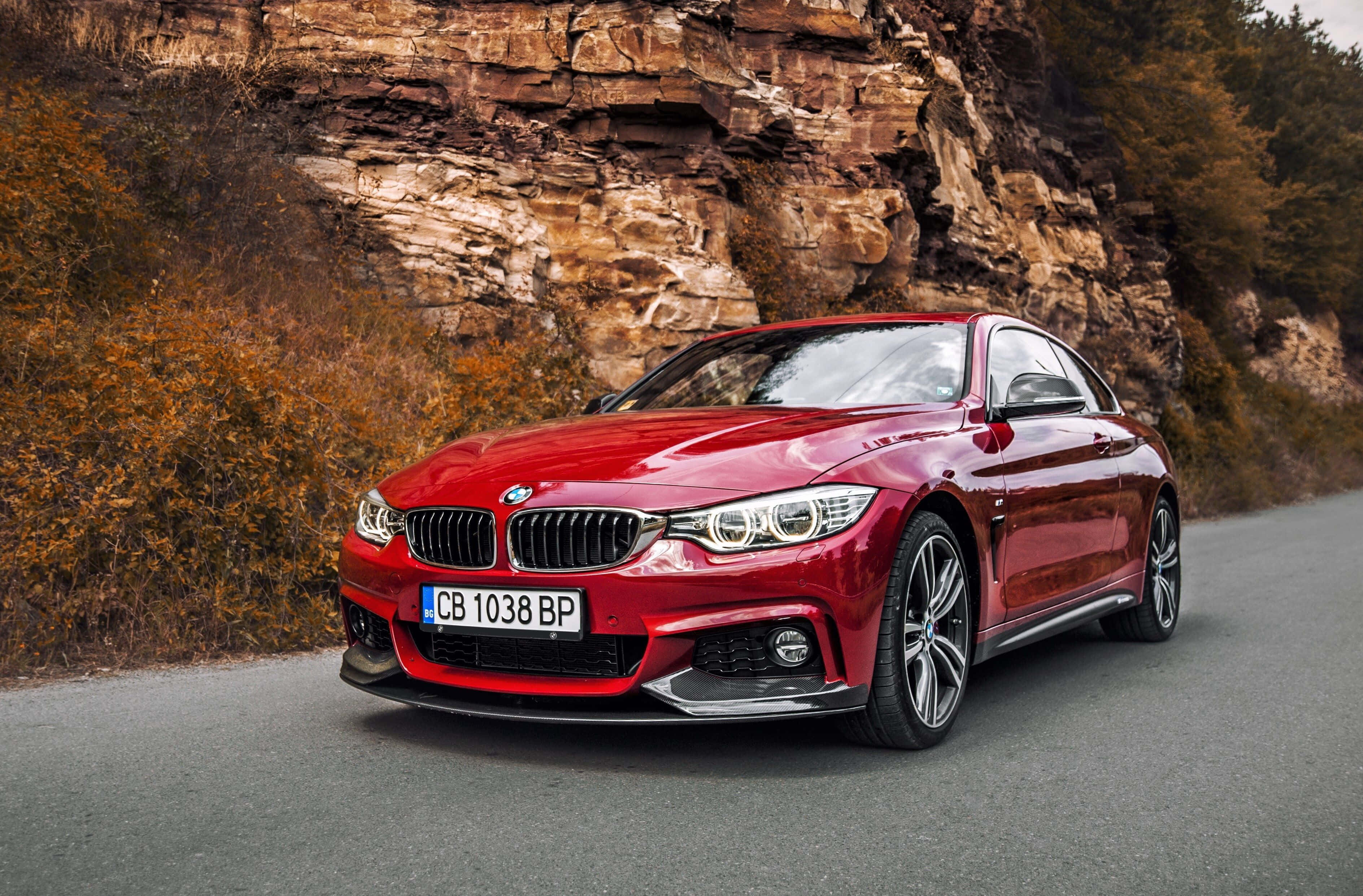 BMW 440i, glossy red, BMW coupe, 2K Desktop Wallpaper