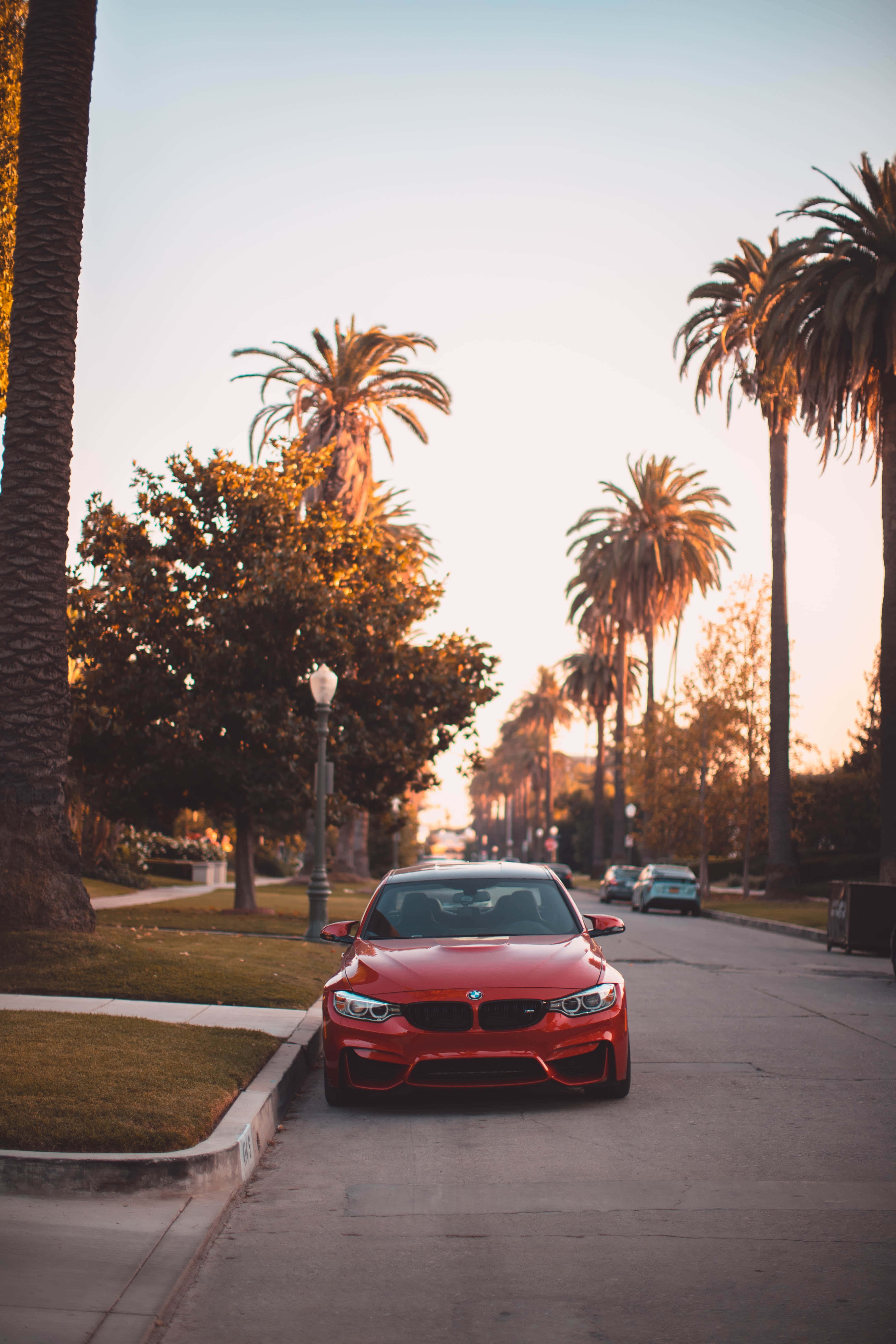 BMW 440i, vibrant red, sports car, 5K Phone Wallpaper