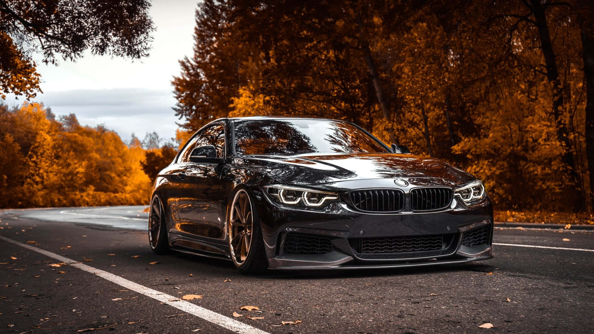 BMW 440i, sleek black, coupe, Full HD Desktop Wallpaper