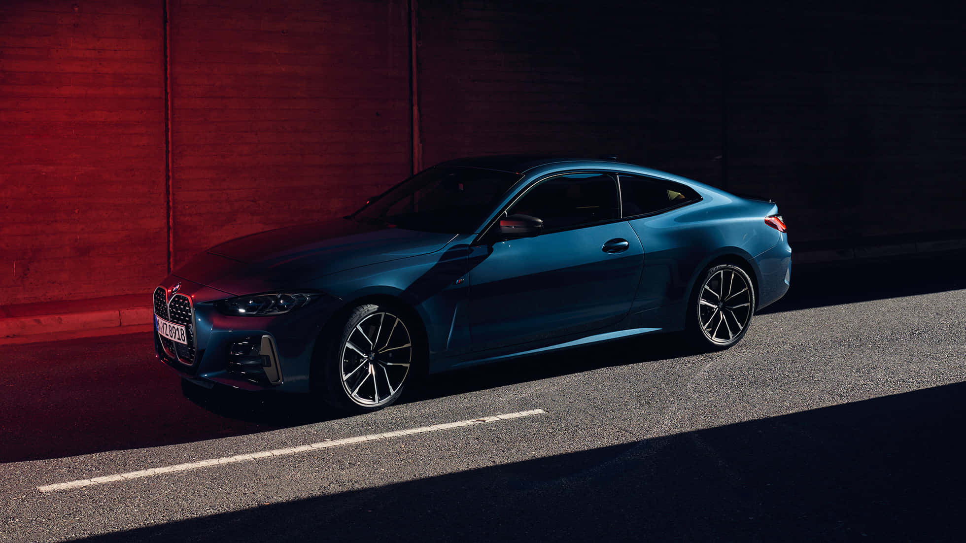 BMW 440i, shiny glowing blue, asphalt, Full HD Desktop Wallpaper