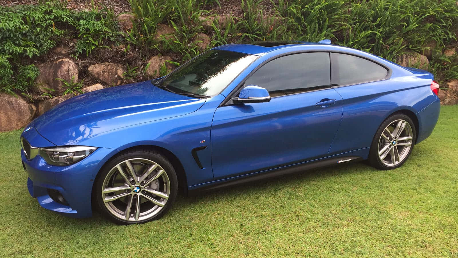 BMW 440i, glossy blue, coupe, HD Desktop Wallpaper