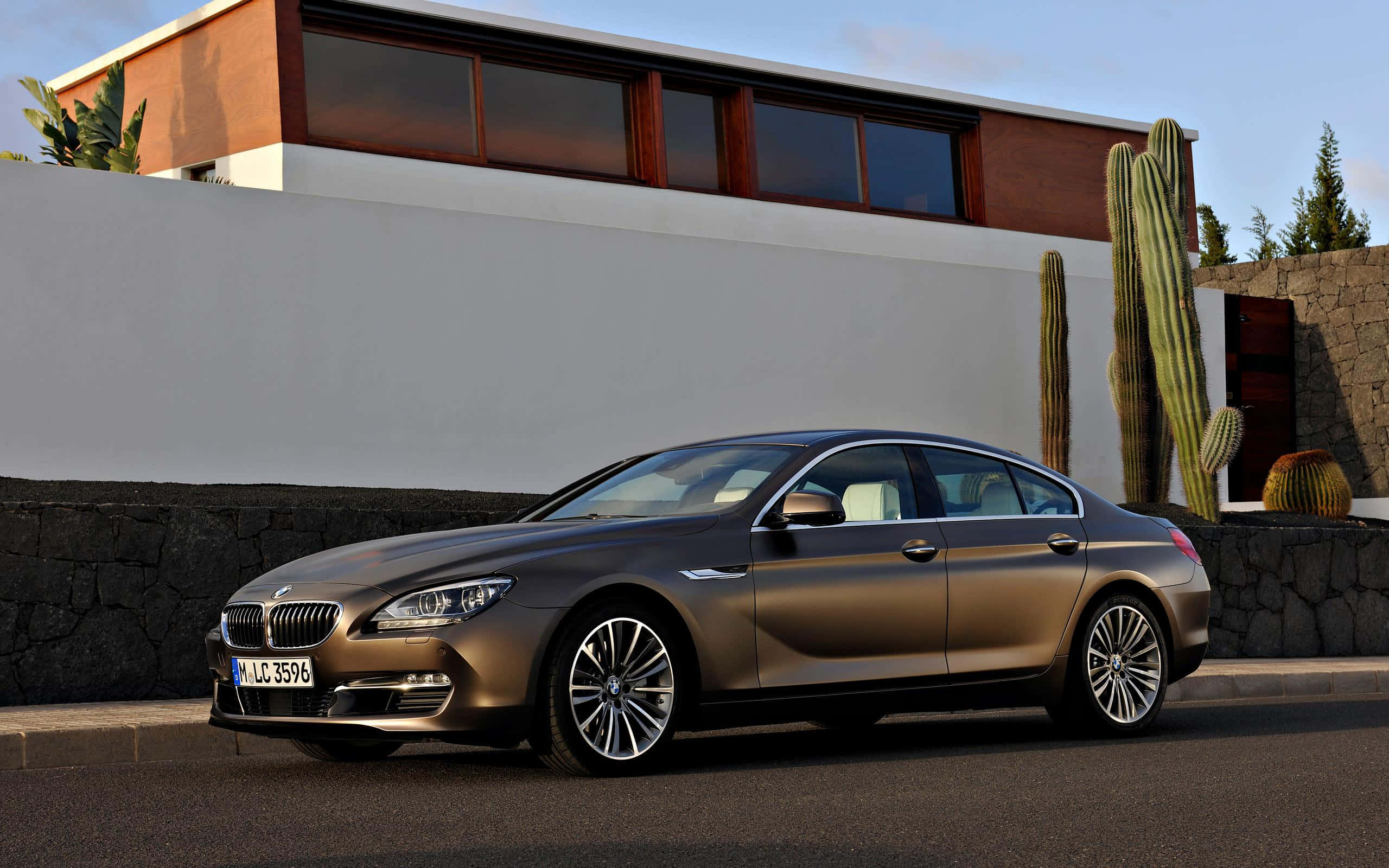 BMW 6 Series, bronze, asphalt, 2K Desktop Wallpaper