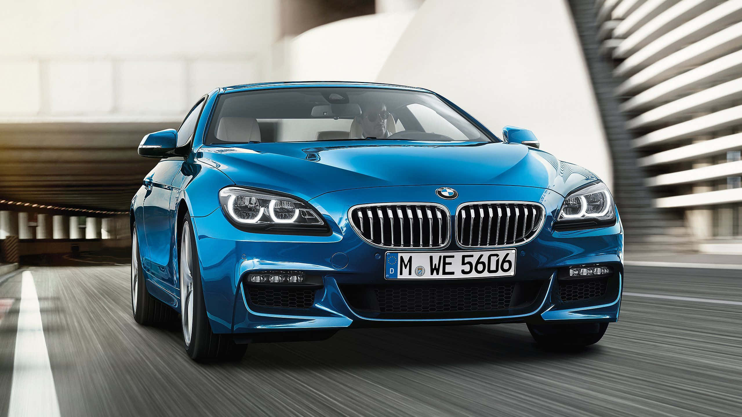 BMW 6 Series, coupe, vibrant blue, 2K Desktop Wallpaper