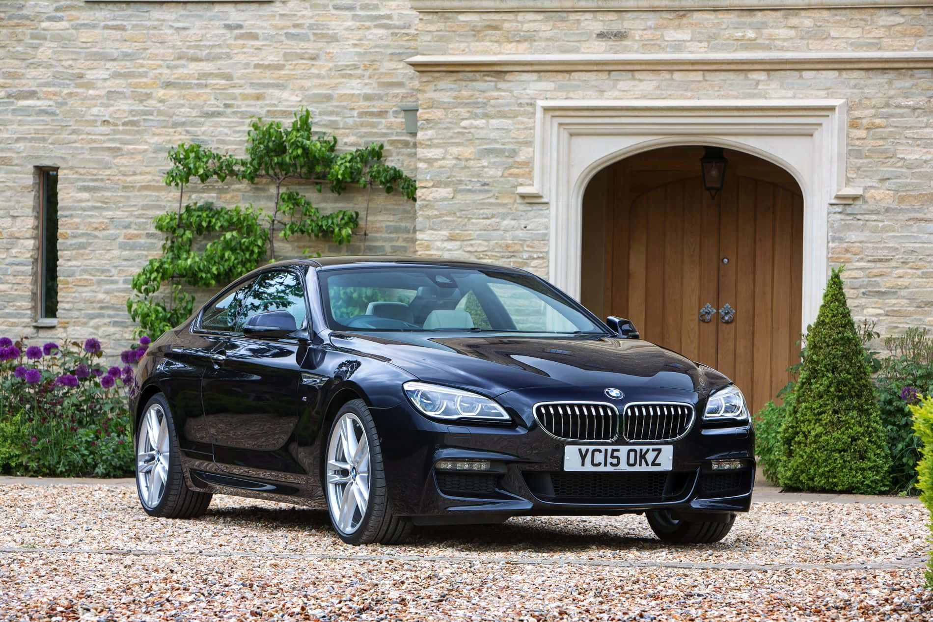 BMW 6 Series, black, gravel, HD Desktop Wallpaper
