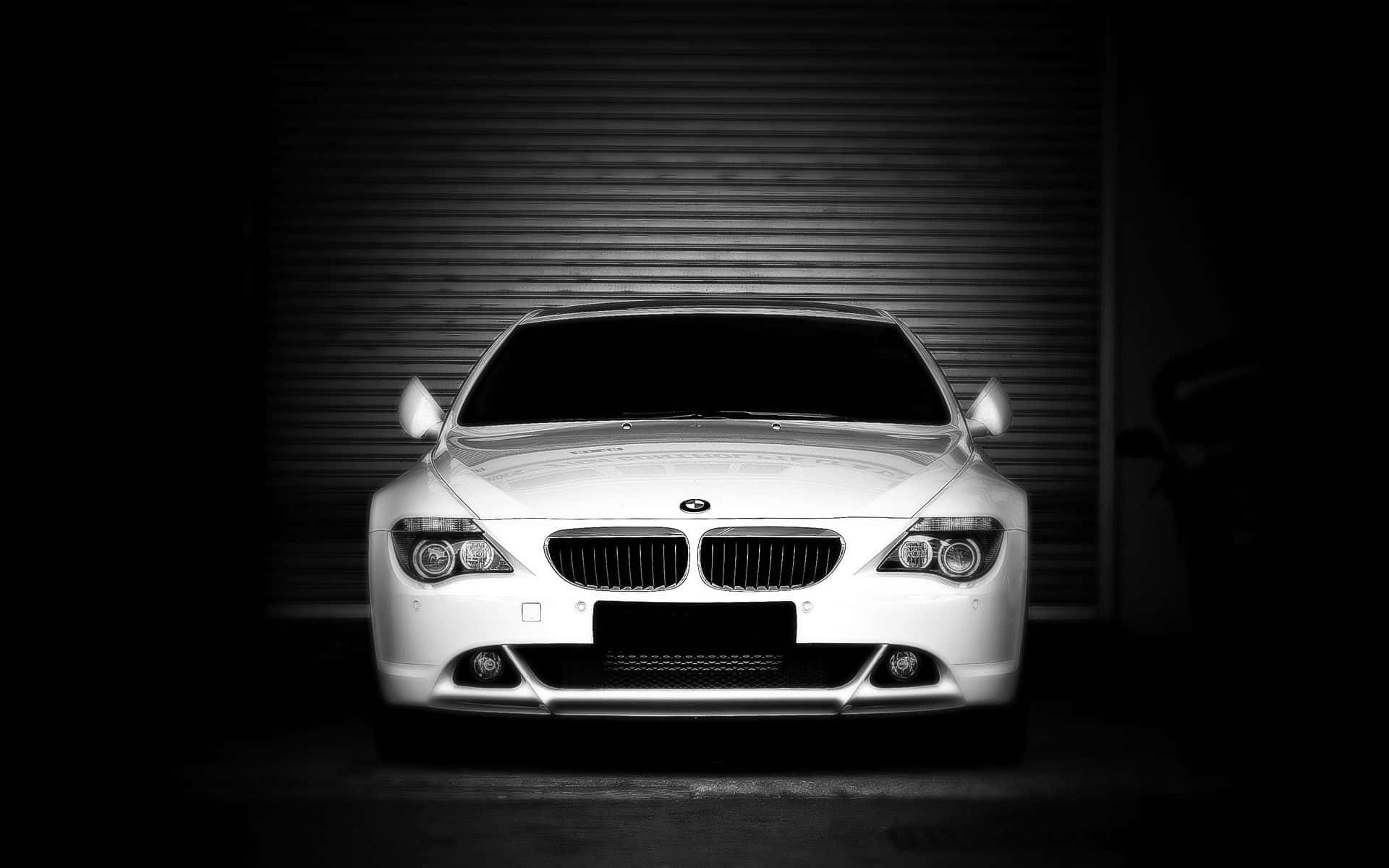 BMW 6 Series, white, dark garage door, Full HD Desktop Wallpaper