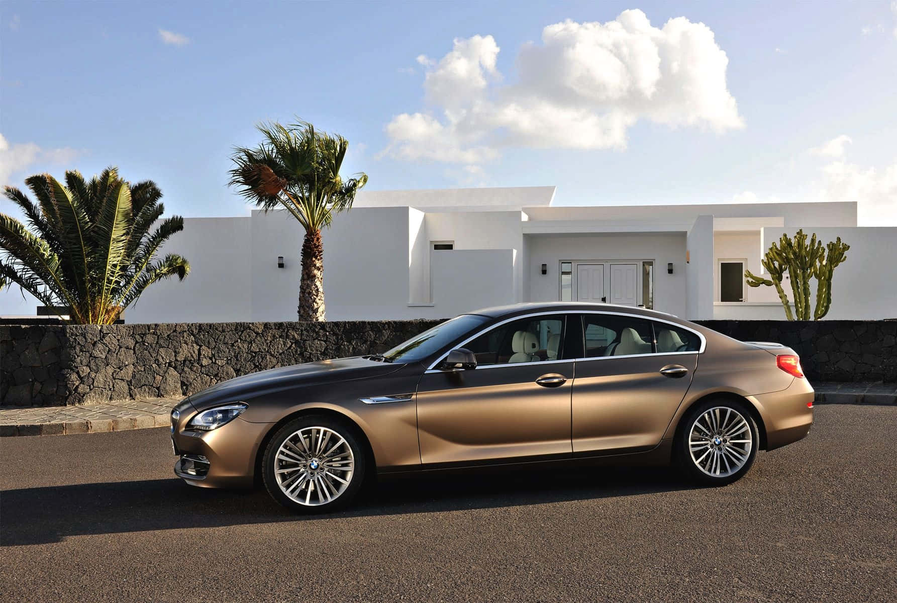 BMW 6 Series, gold, asphalt, HD Desktop Wallpaper