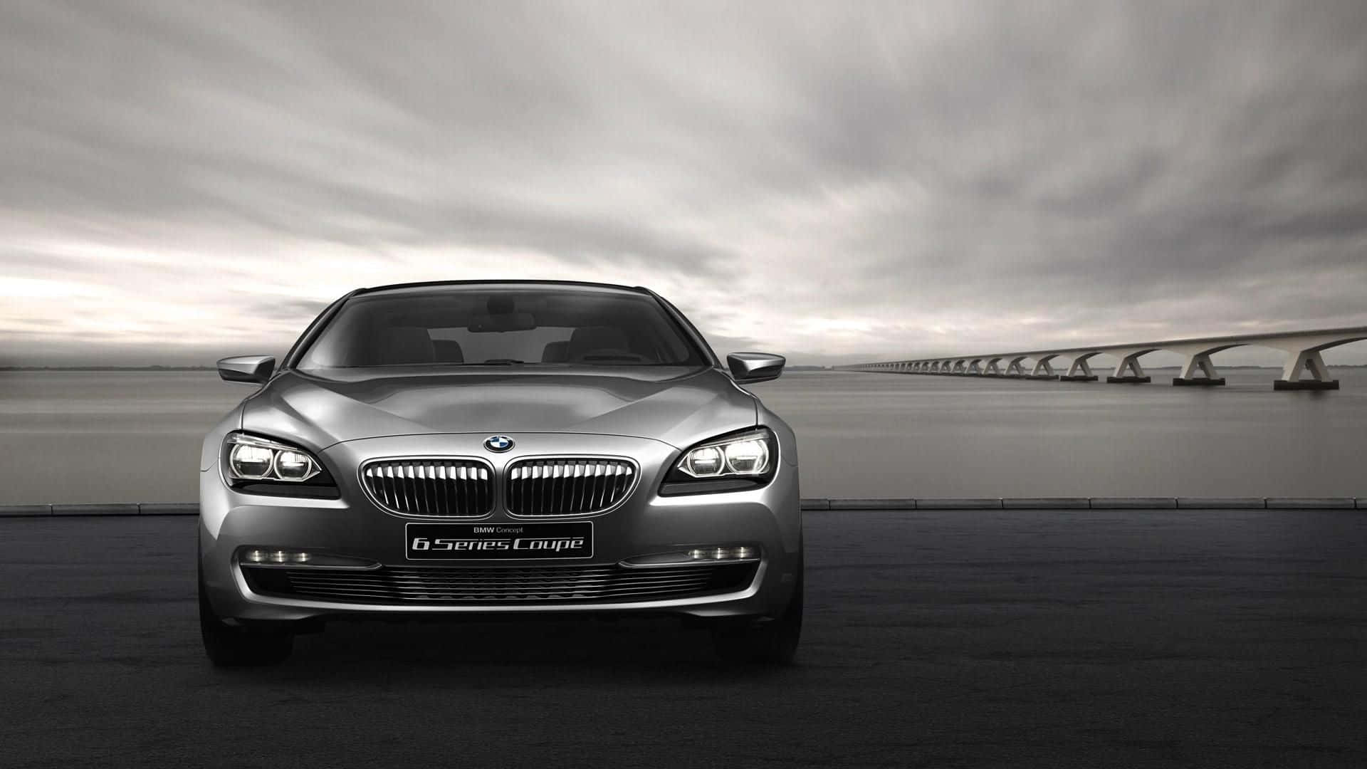 BMW 6 Series, silver, dark road, Full HD Desktop Wallpaper