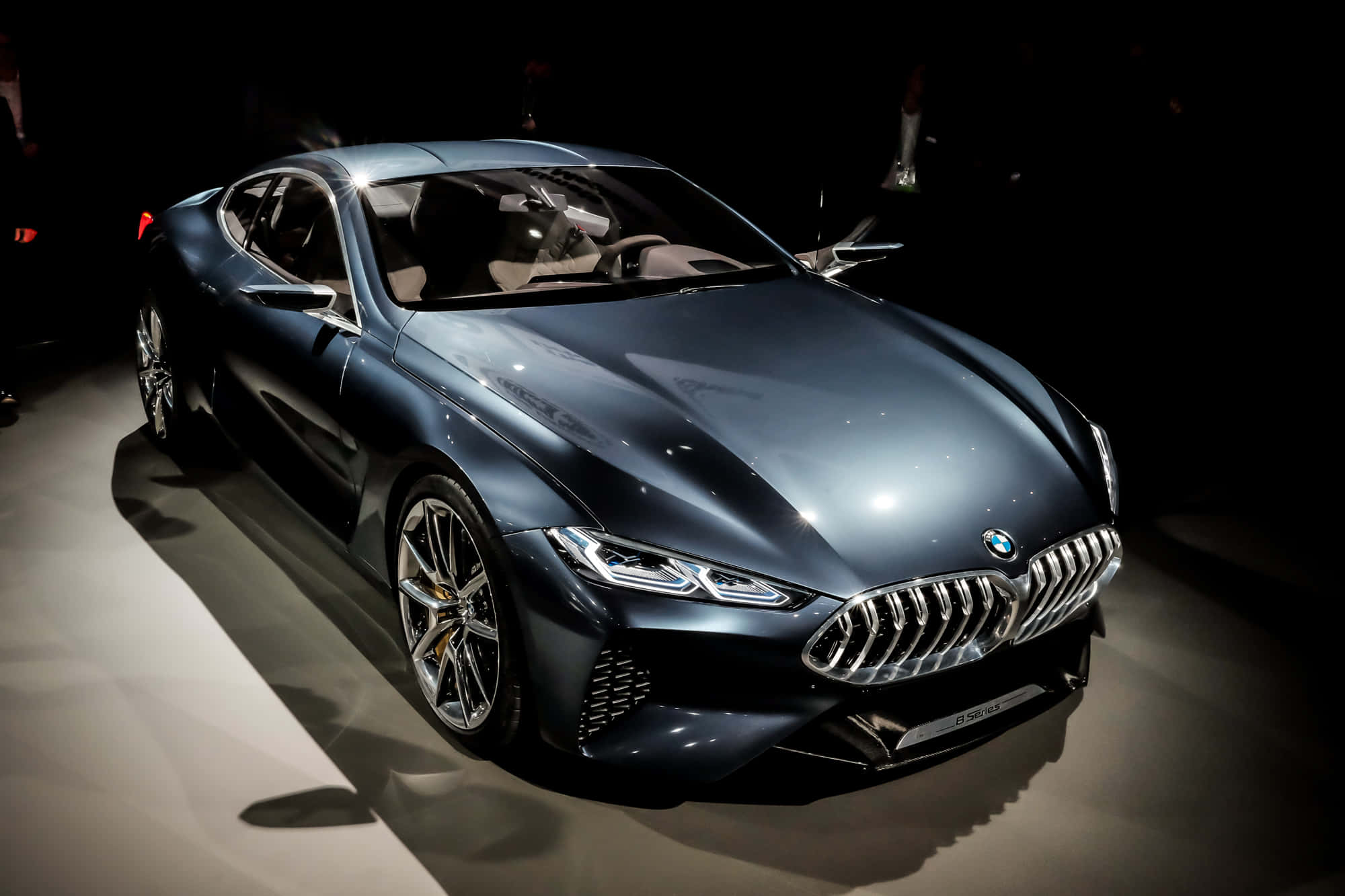 BMW 8 Series, metallic blue, concept car, Full HD Desktop Wallpaper