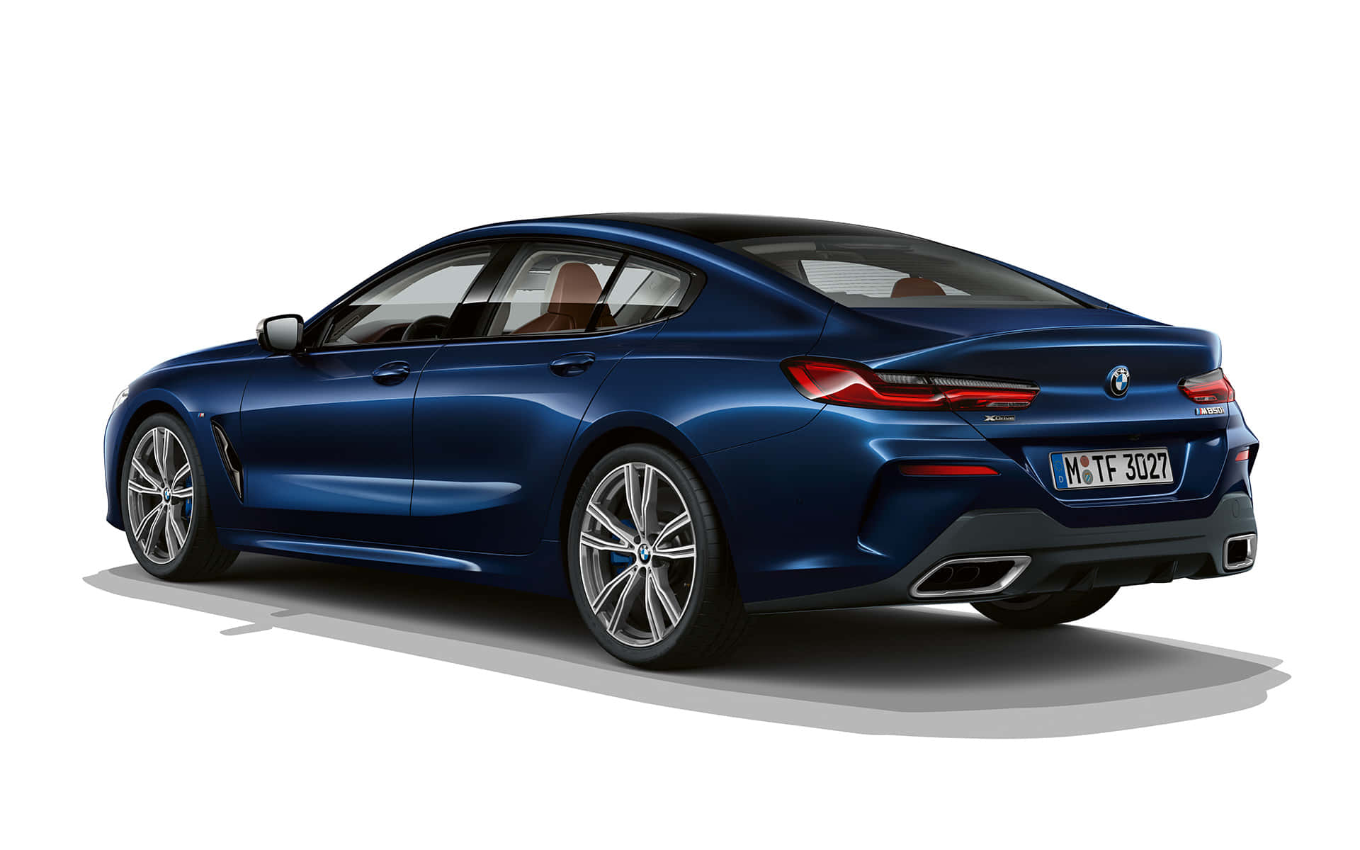 BMW 8 Series, blue, three-quarter rear view, Full HD Desktop Wallpaper