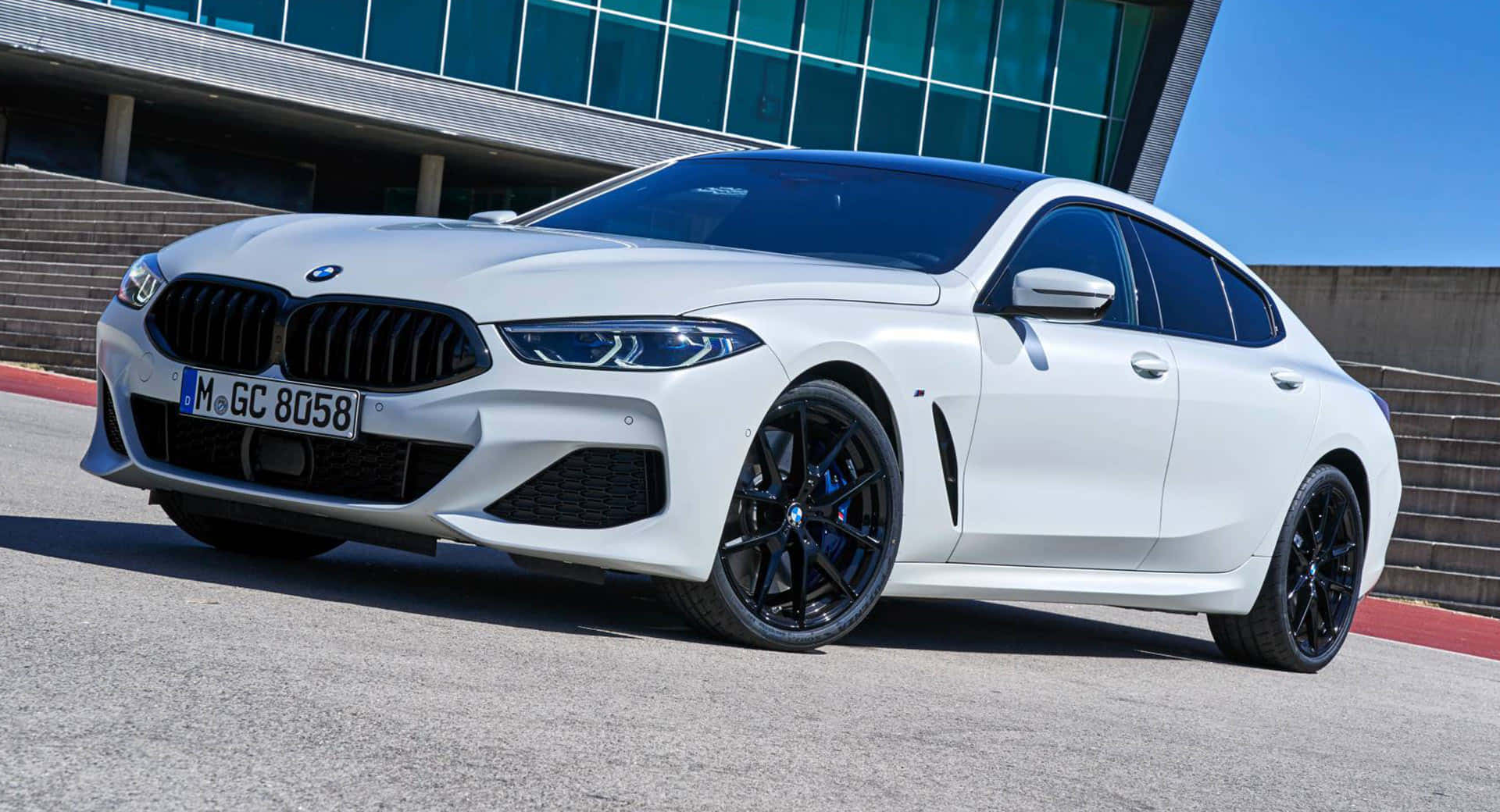 BMW 8 Series, white, asphalt, Full HD Desktop Wallpaper