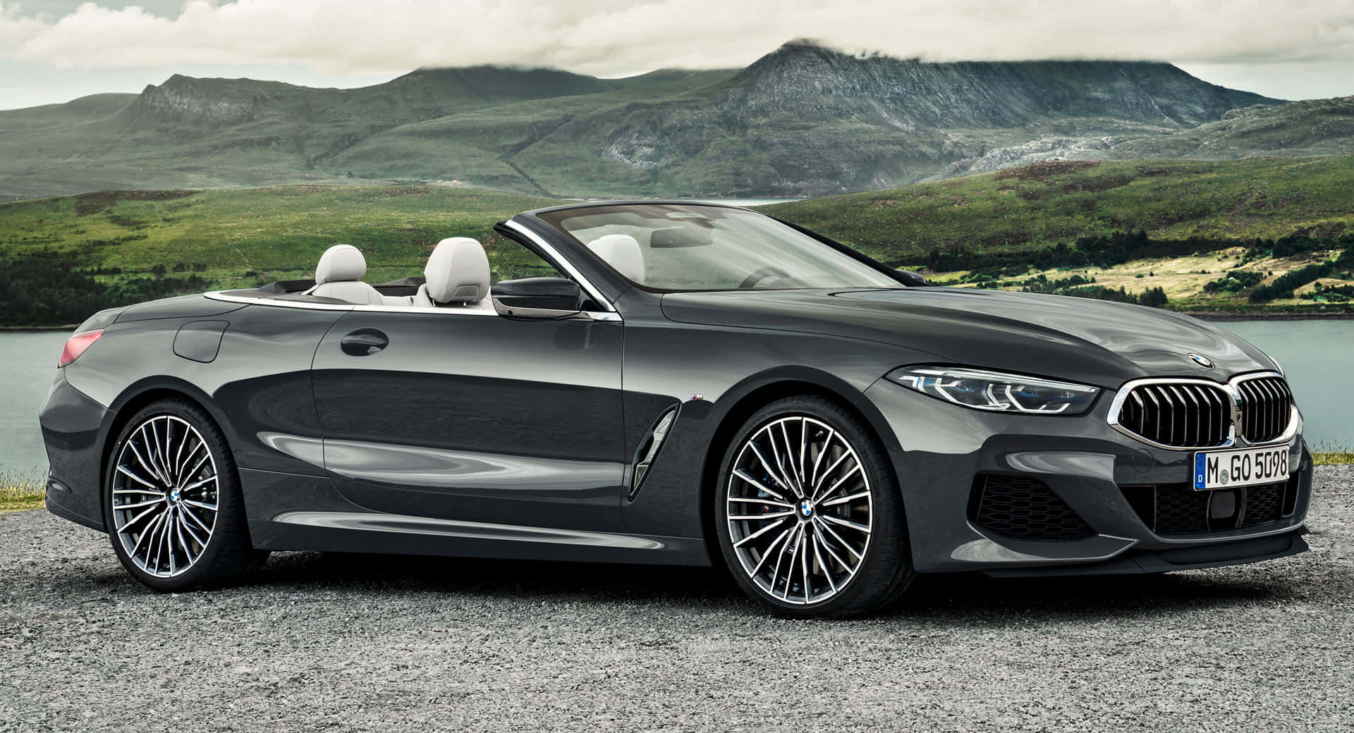 BMW 8 Series, gray, convertible, Full HD Desktop Wallpaper