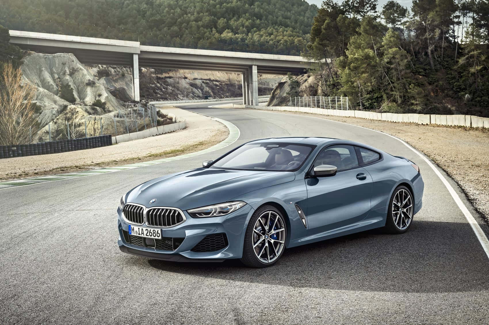 BMW 8 Series, blue, winding mountain road, HD Desktop Wallpaper