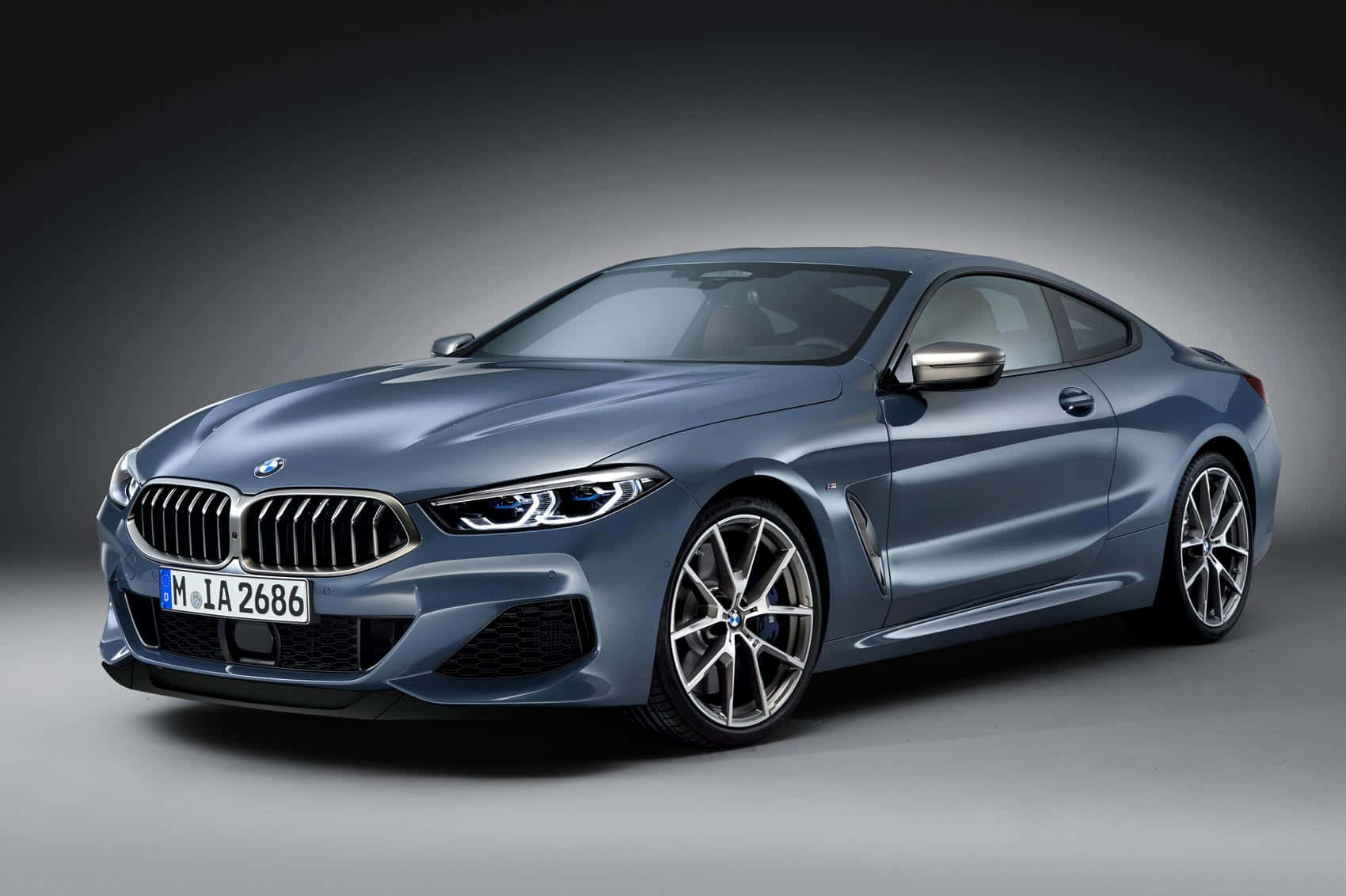 BMW 8 Series, metallic blue, coupe, HD Desktop Wallpaper