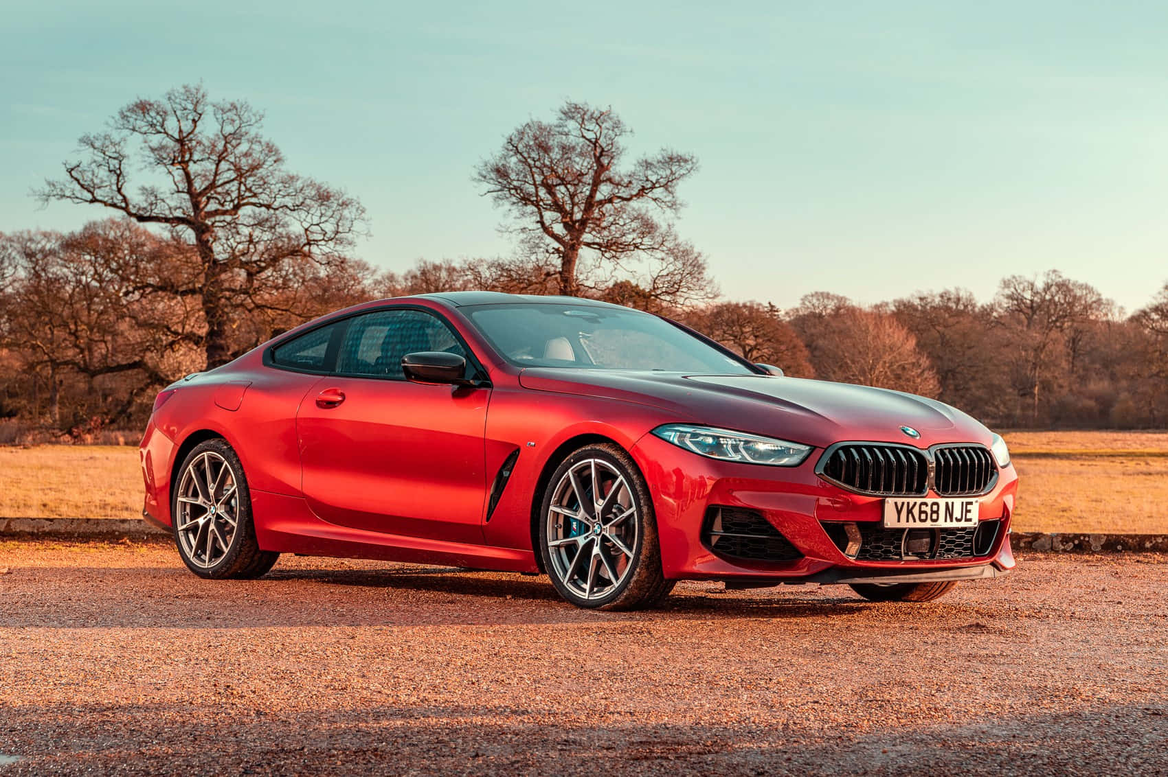 BMW 8 Series, glossy red, coupe, HD Desktop Wallpaper