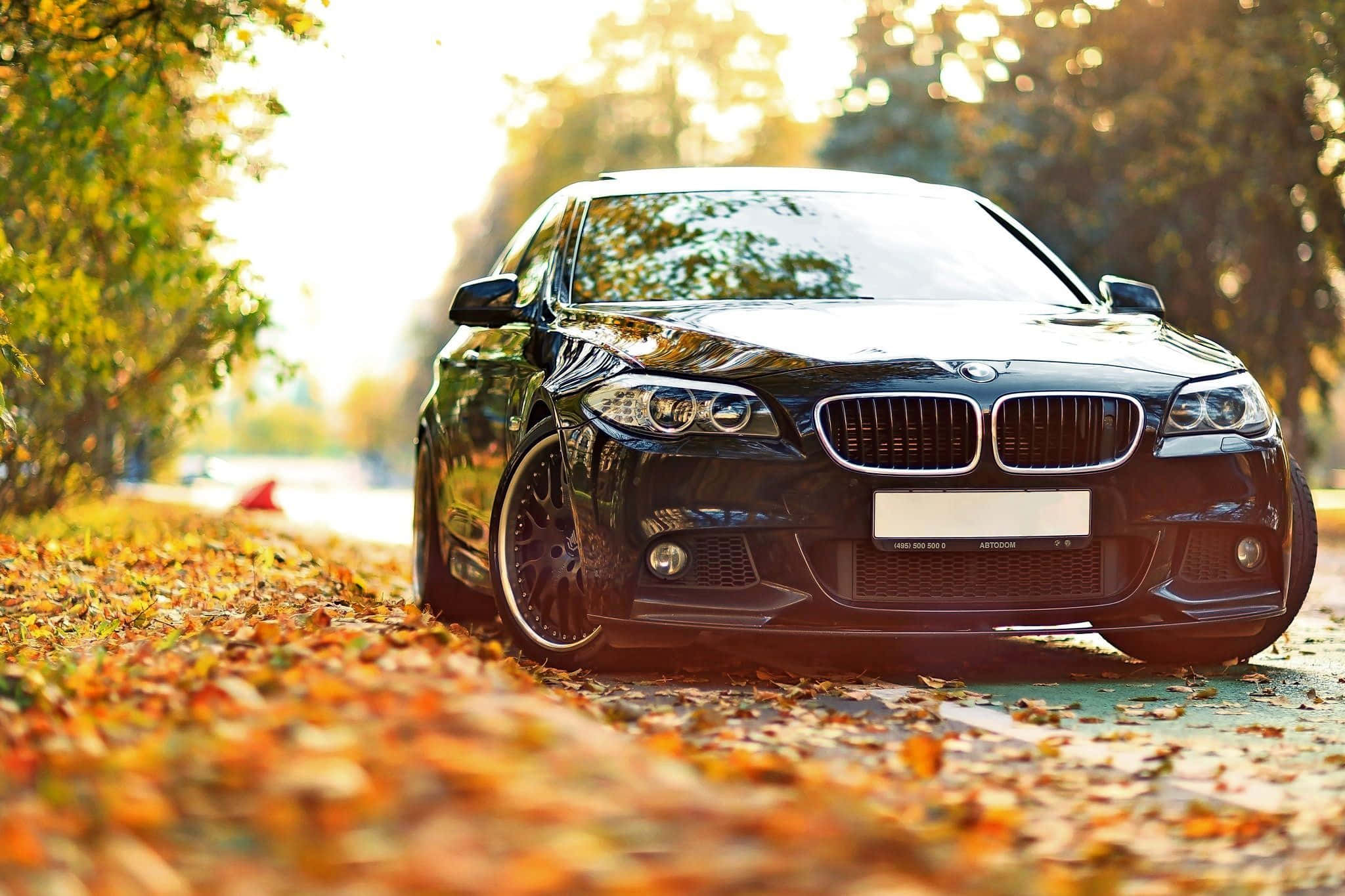 BMW, black, sedan, Full HD Desktop Wallpaper