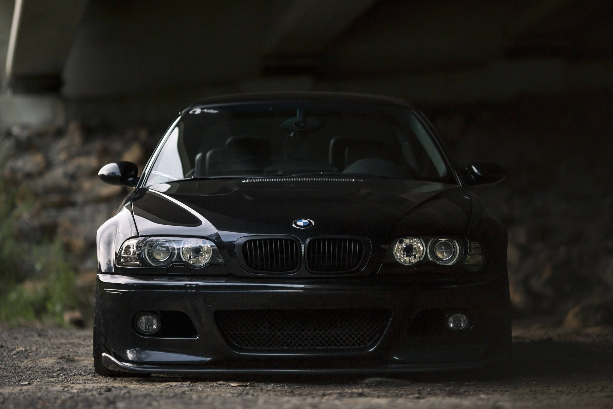 BMW, sleek black BMW sports car, aggressive headlights, Full HD Desktop Wallpaper