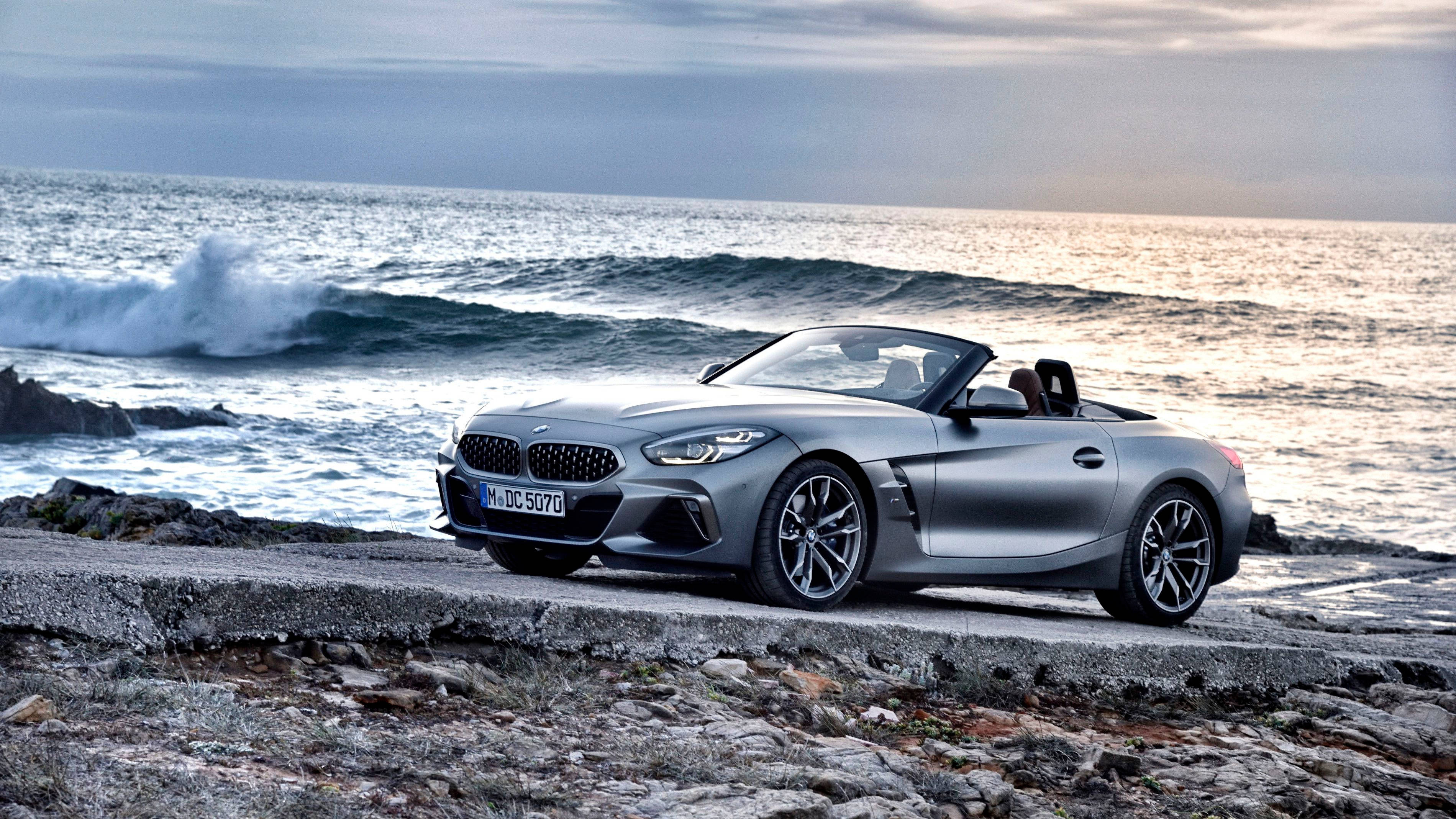 BMW, silver, convertible, 2K Desktop Wallpaper