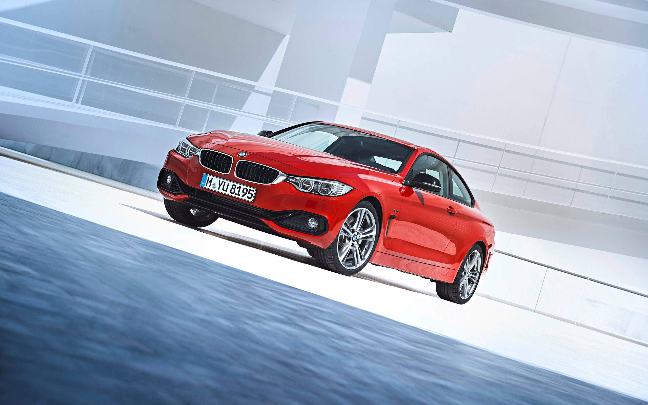 BMW, red, coupe, 2K Desktop Wallpaper