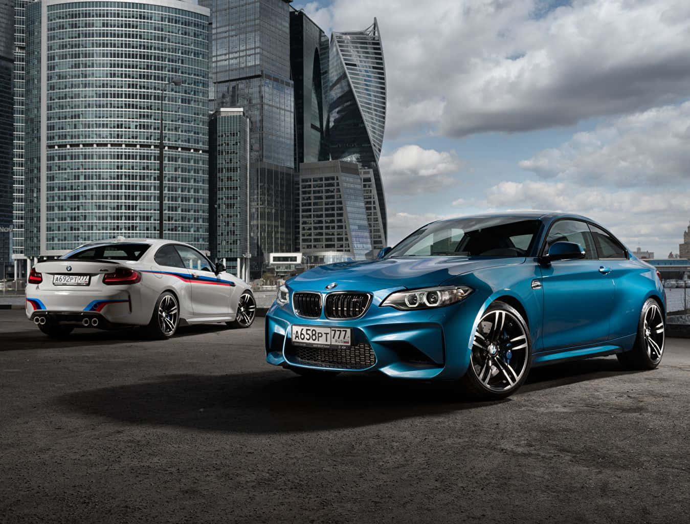 BMW, blue, white, HD Desktop Wallpaper