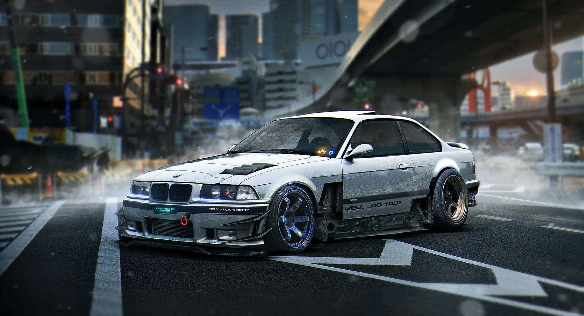 Bmw E36, silver, drift car, HD Desktop Wallpaper