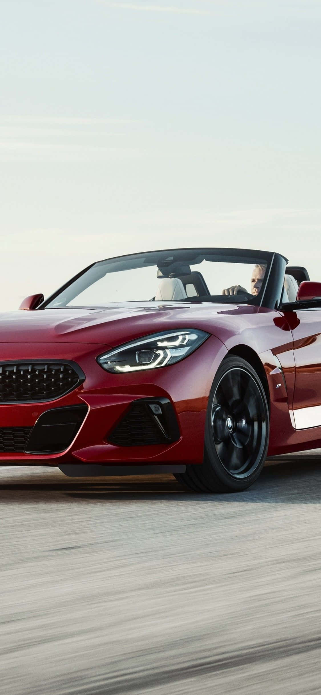 BMW, iPhone, sleek red convertible sports car, Full HD Phone Wallpaper