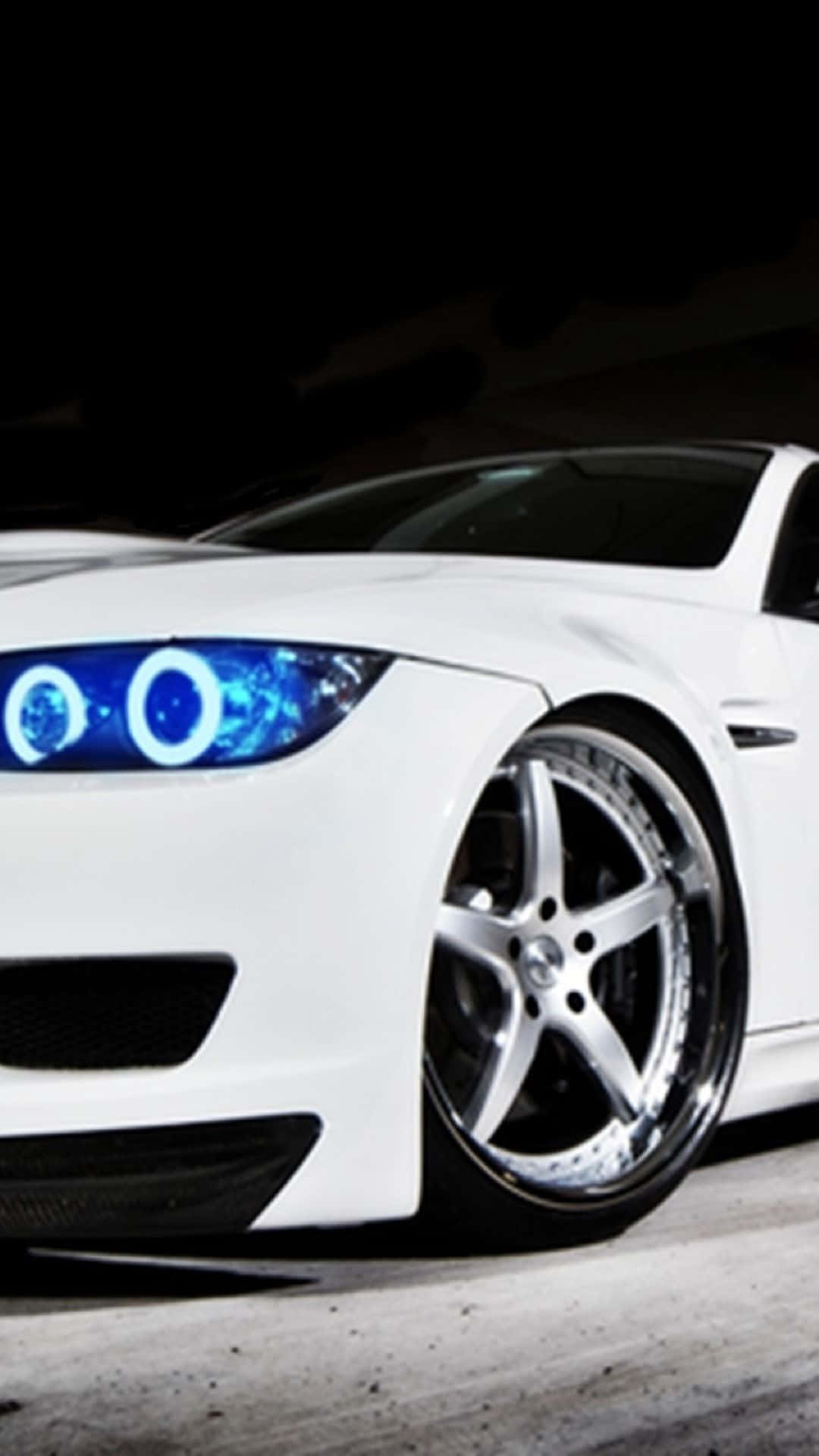 BMW, iPhone, sleek white sports car, Full HD Phone Wallpaper