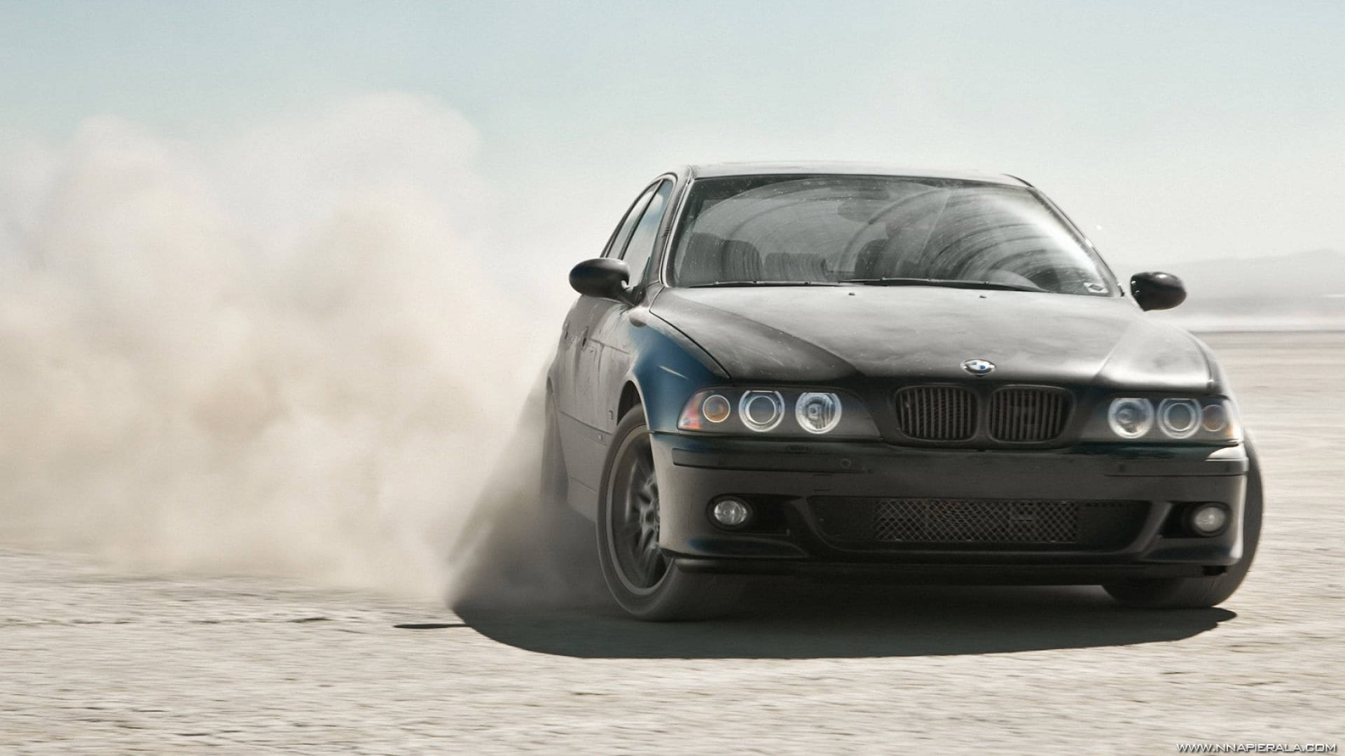 BMW, drifting, desert, Full HD Desktop Wallpaper