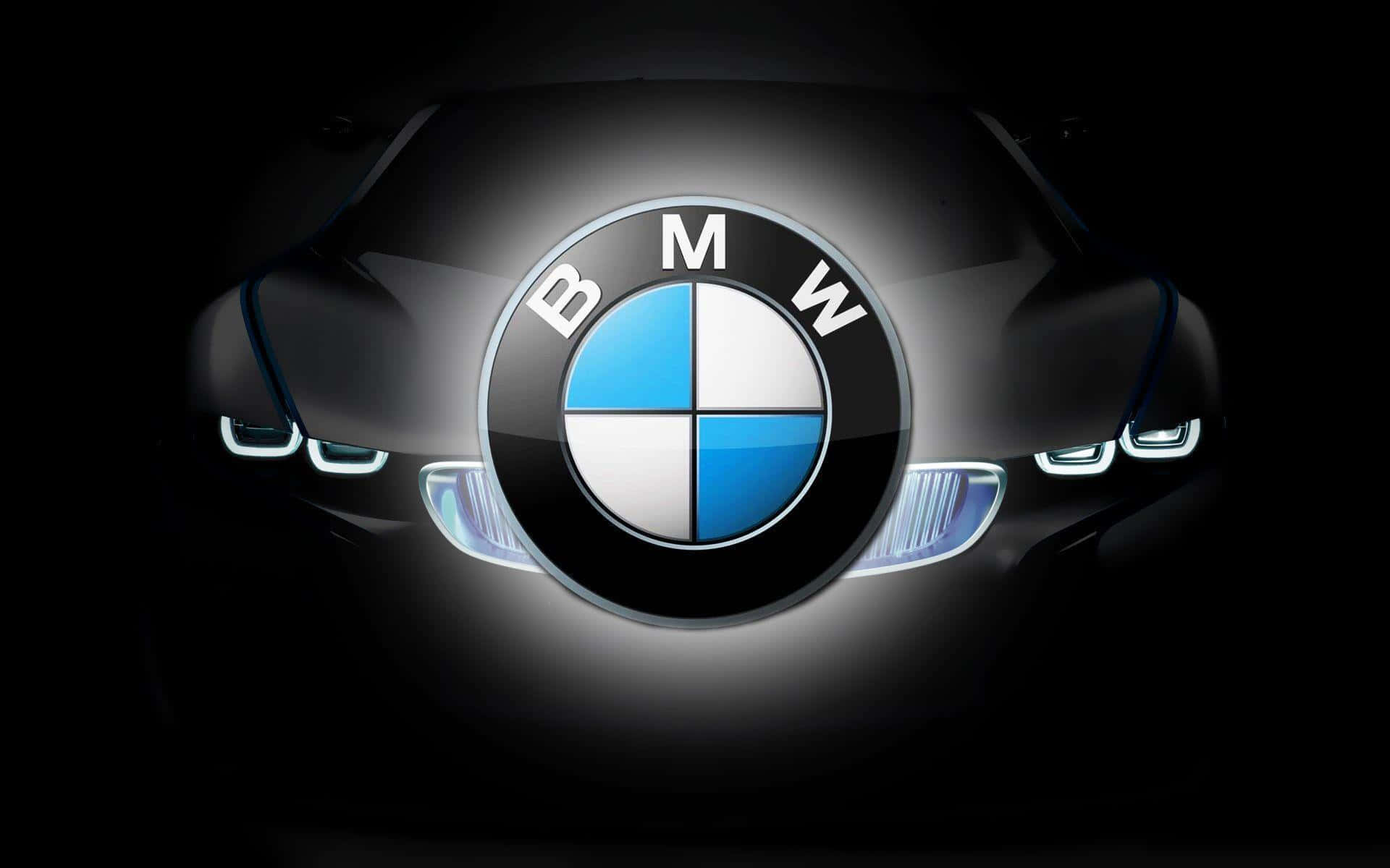 BMW logo, sleek black car hood, dark background, Full HD Desktop Wallpaper