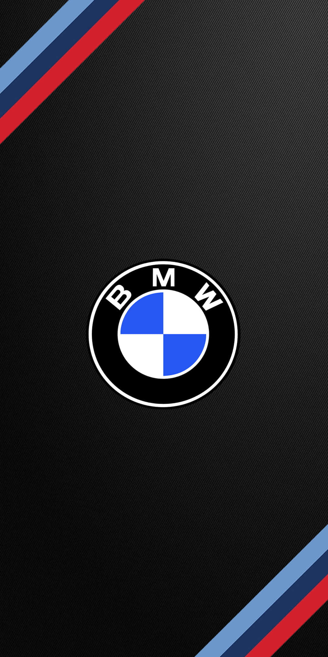 BMW Logo, black carbon fiber, red blue and light blue diagonal stripes, Full HD Phone Wallpaper