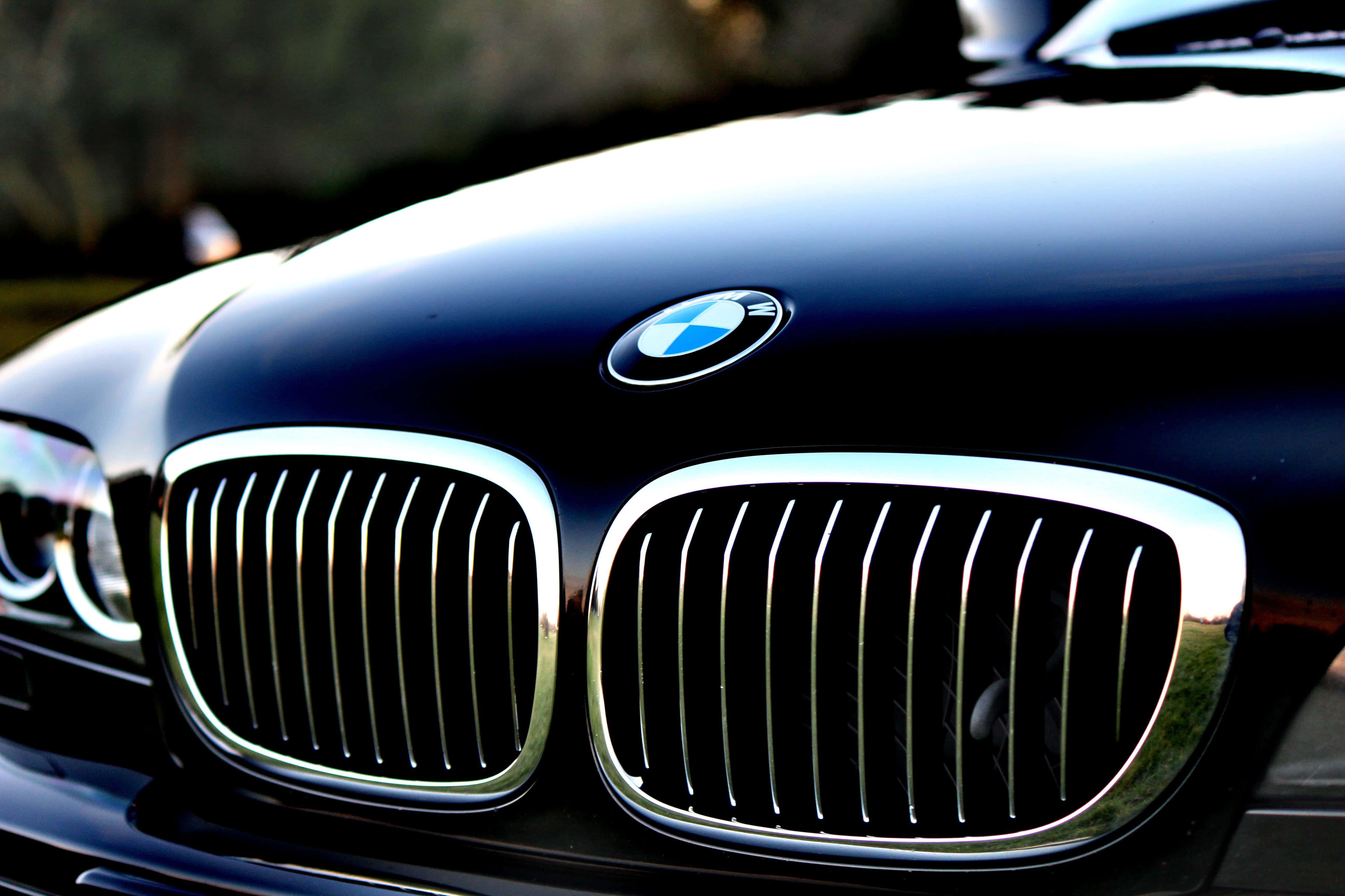 BMW Logo, black, kidney grille, 5K Desktop Wallpaper