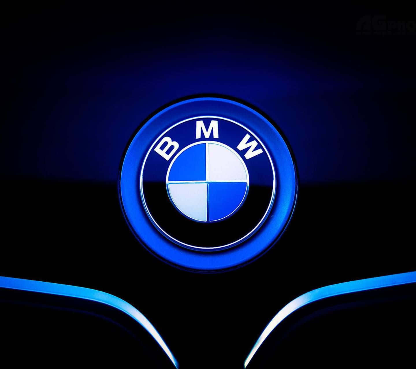BMW Logo, glowing blue, dark background, HD Desktop Wallpaper