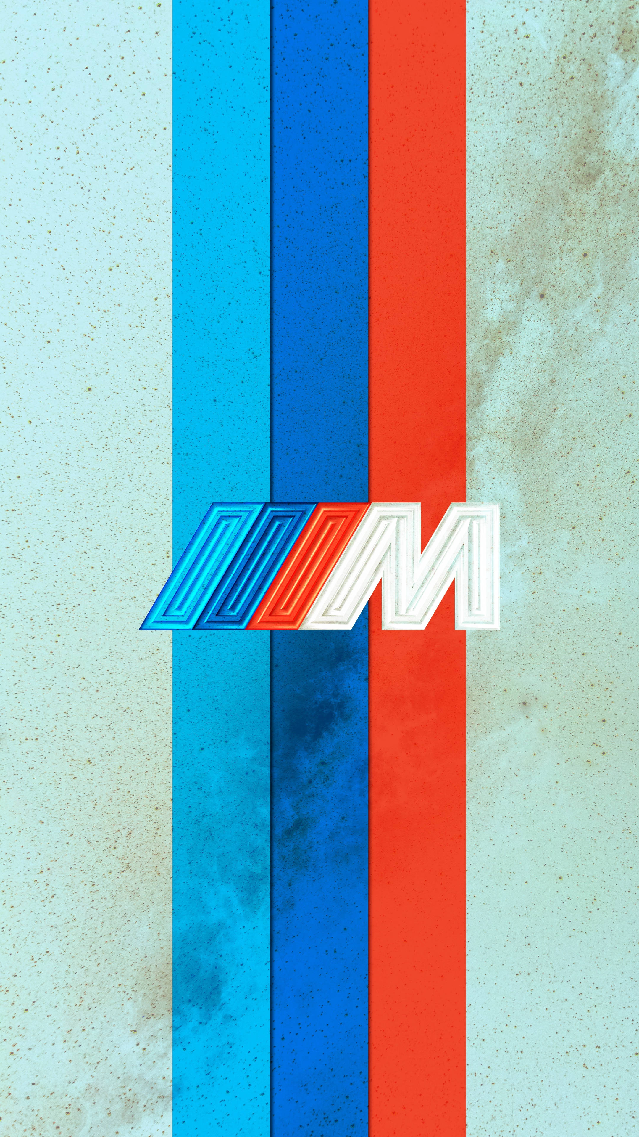 BMW M Logo, blue red and white stripes, textured concrete background, 4K Phone Wallpaper