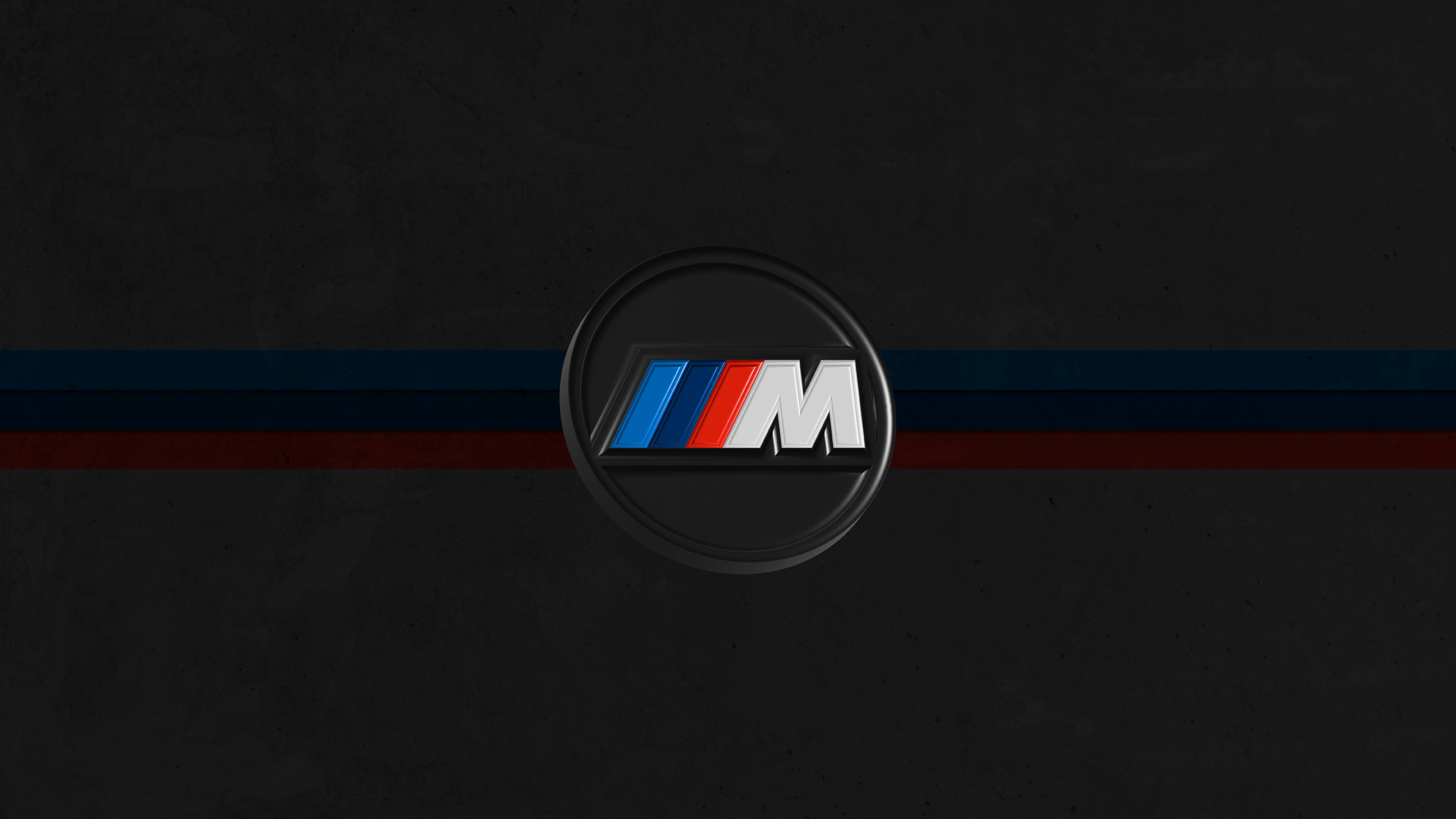 BMW M Logo, blue red and white stripes, dark textured background, 4K Desktop Wallpaper