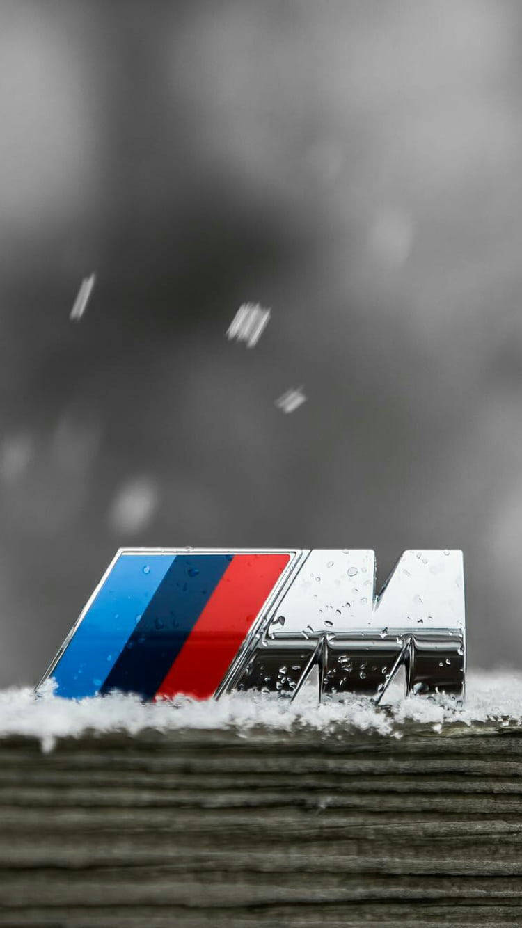 BMW M Logo, chrome, blue red and black stripes, HD Phone Wallpaper