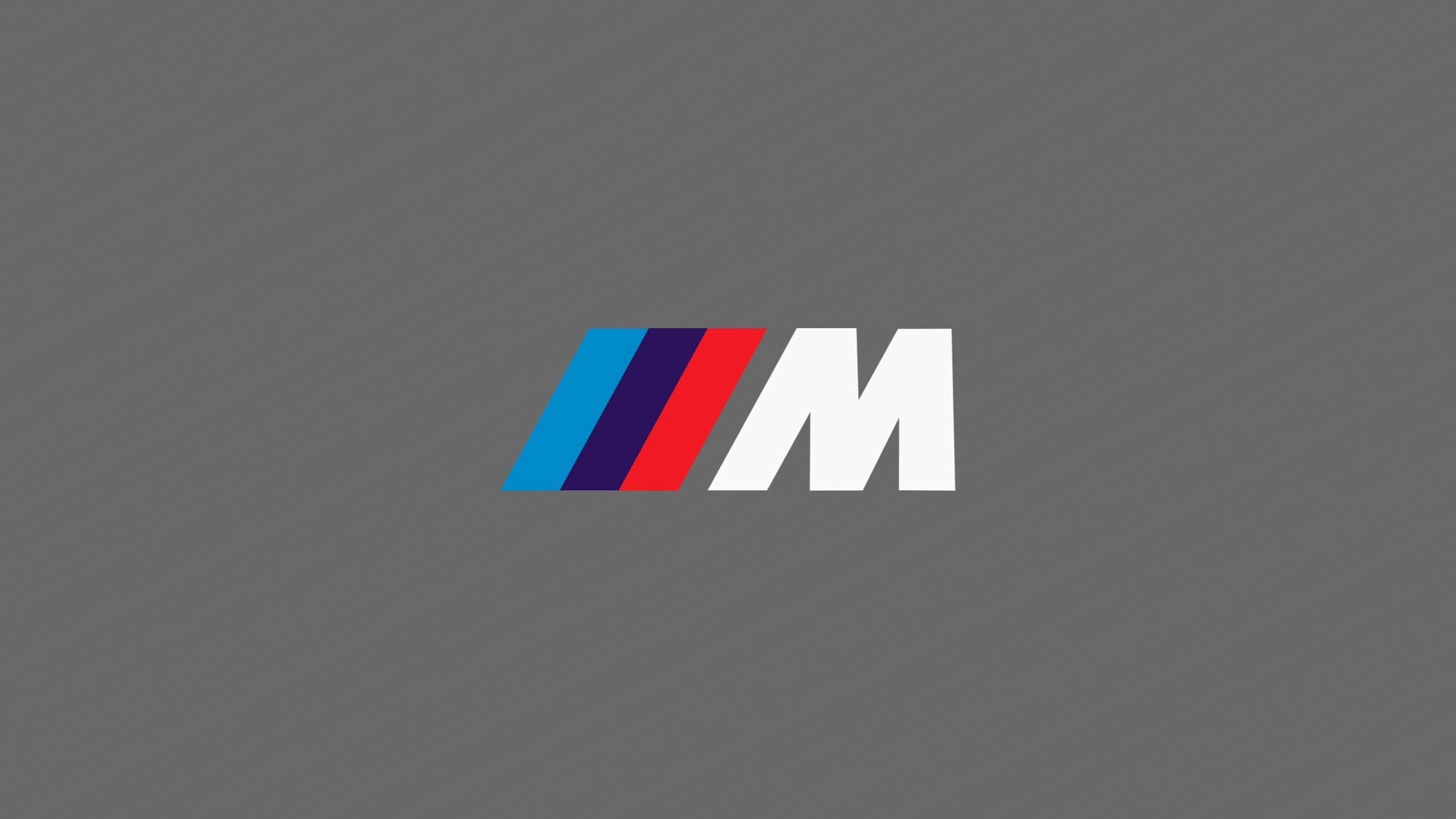 BMW M logo, white, blue purple and red stripes, 2K Desktop Wallpaper
