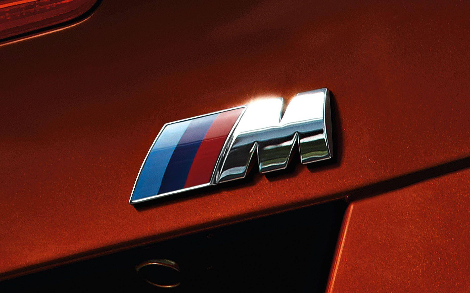 BMW M Logo, chrome, blue and red stripes, Full HD Desktop Wallpaper