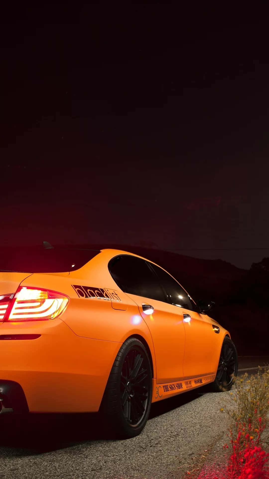 Bmw M, iPhone, orange sports car, Full HD Phone Wallpaper